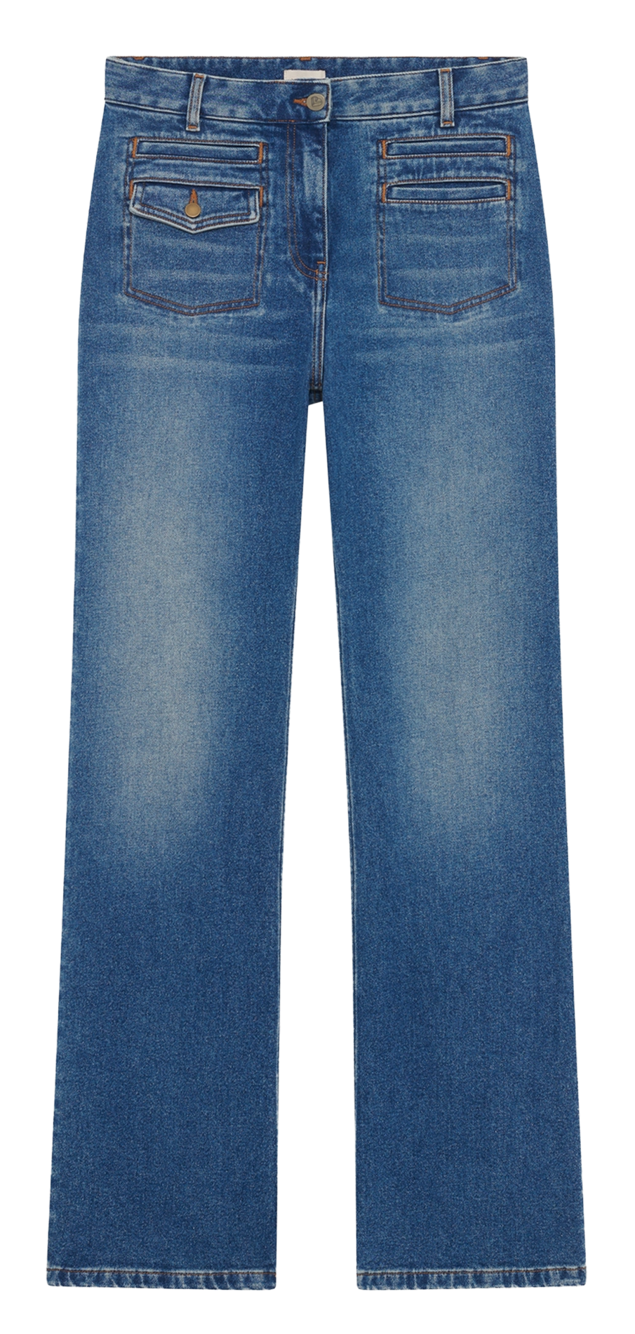 Flared cotton-blend jeans PABLO Blue