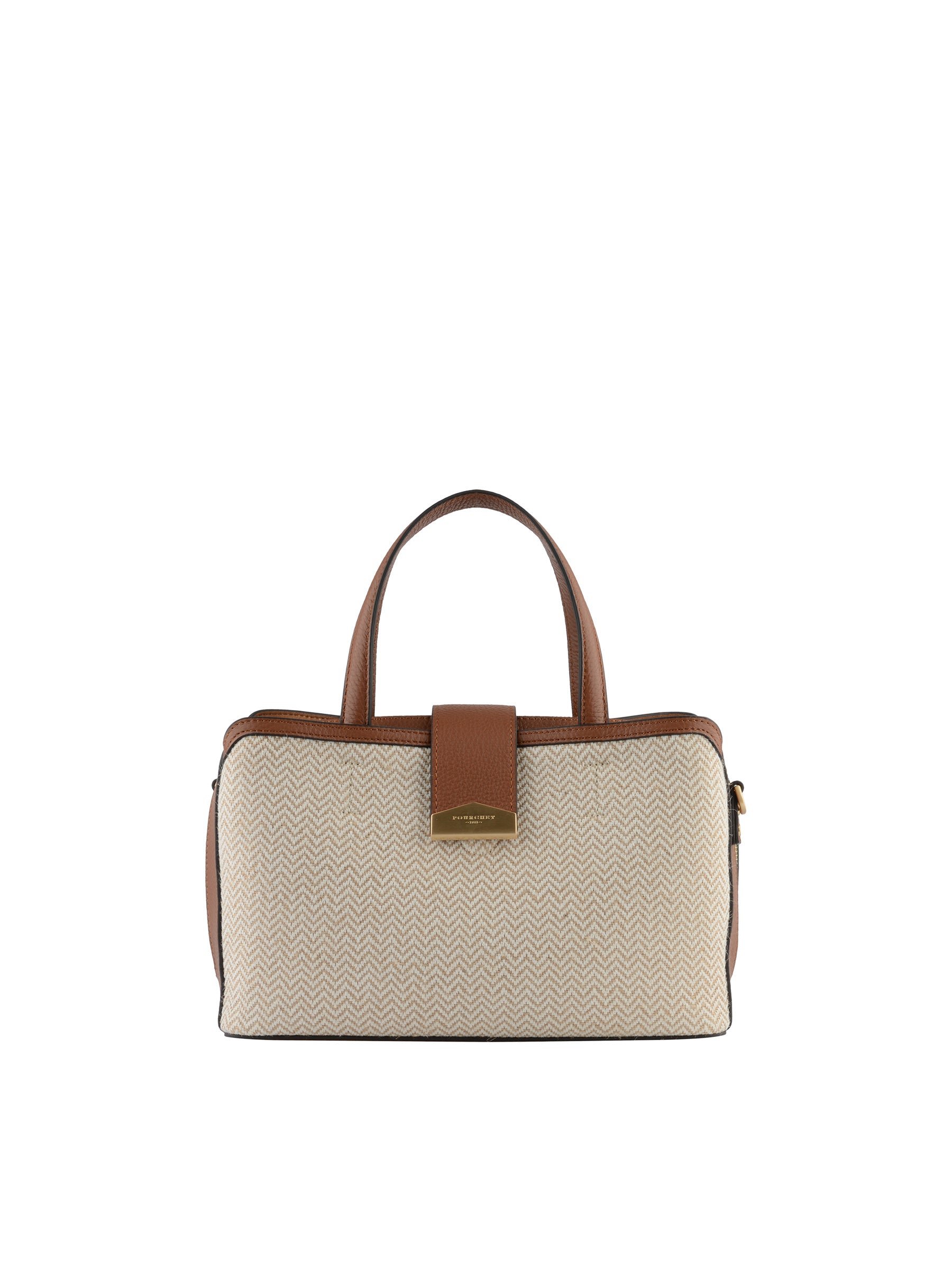 Calfskin leather handbag POURCHET Golden