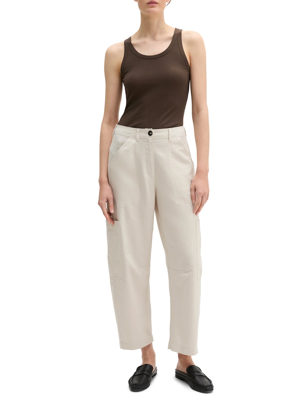 Débardeur uni en maille côtelée MARC O'POLO Marron