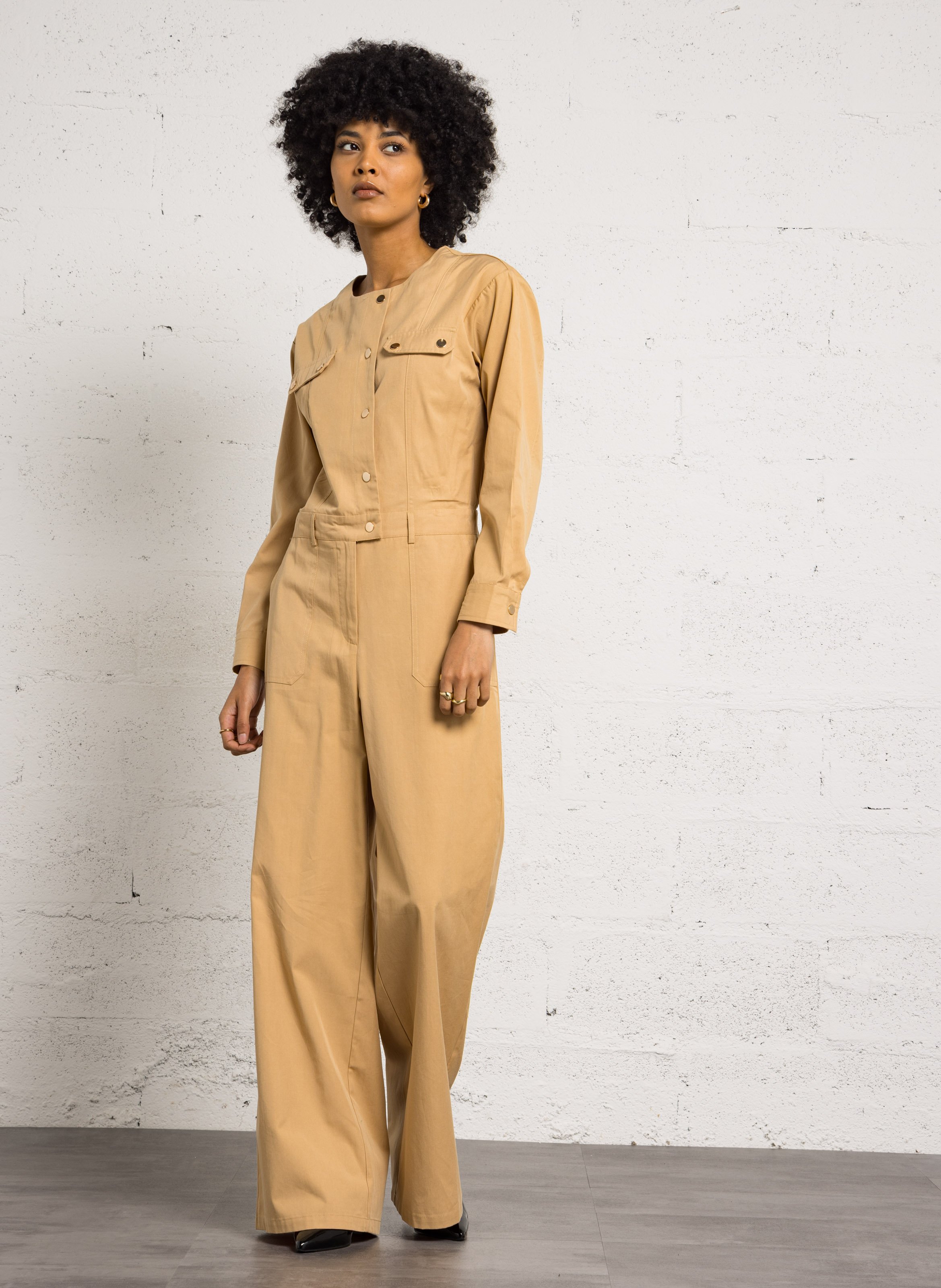 Mono holgado de mezcla de algodón LA PETITE ETOILE Marron