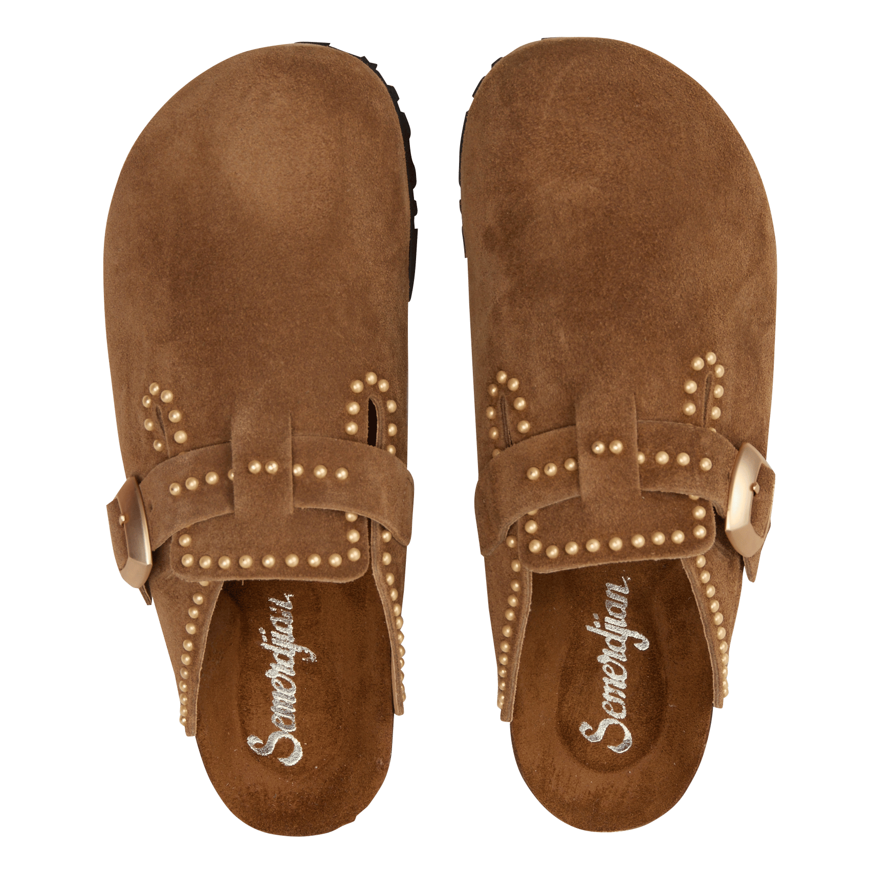 Mules plates en cuir suédé SEMERDJIAN - SMR Marron