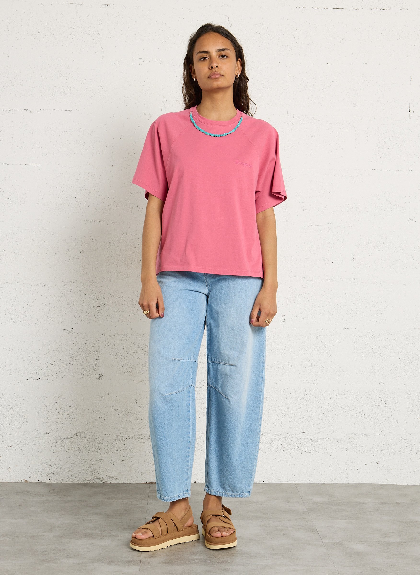 Tee-shirt ample en coton BERENICE Rose