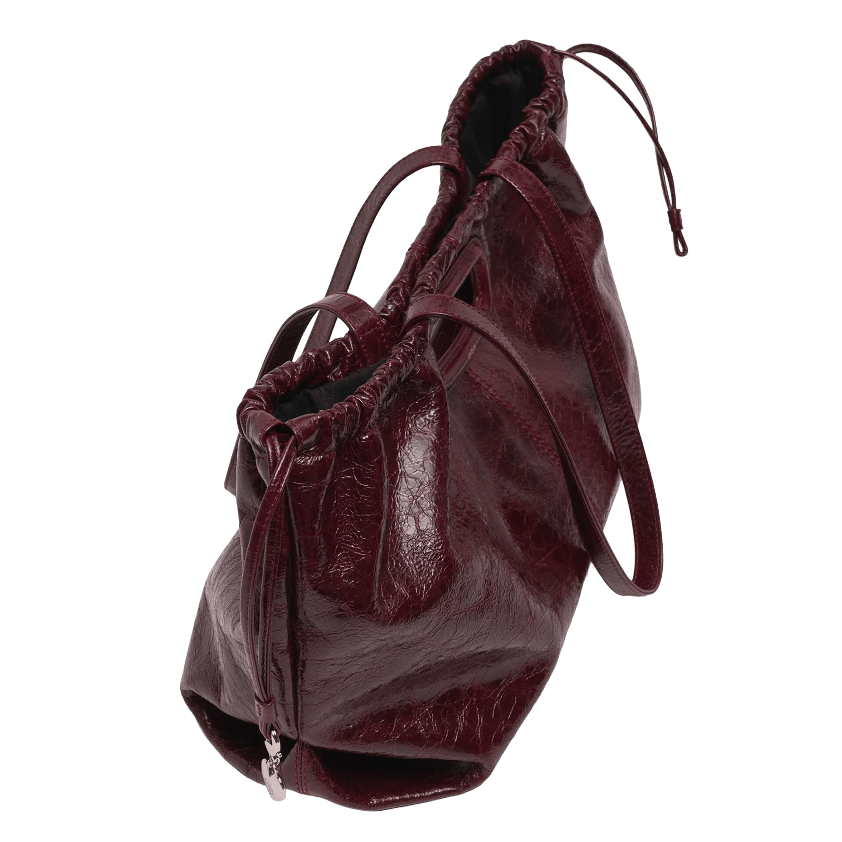Sac porté épaule en cuir MAJE Rouge