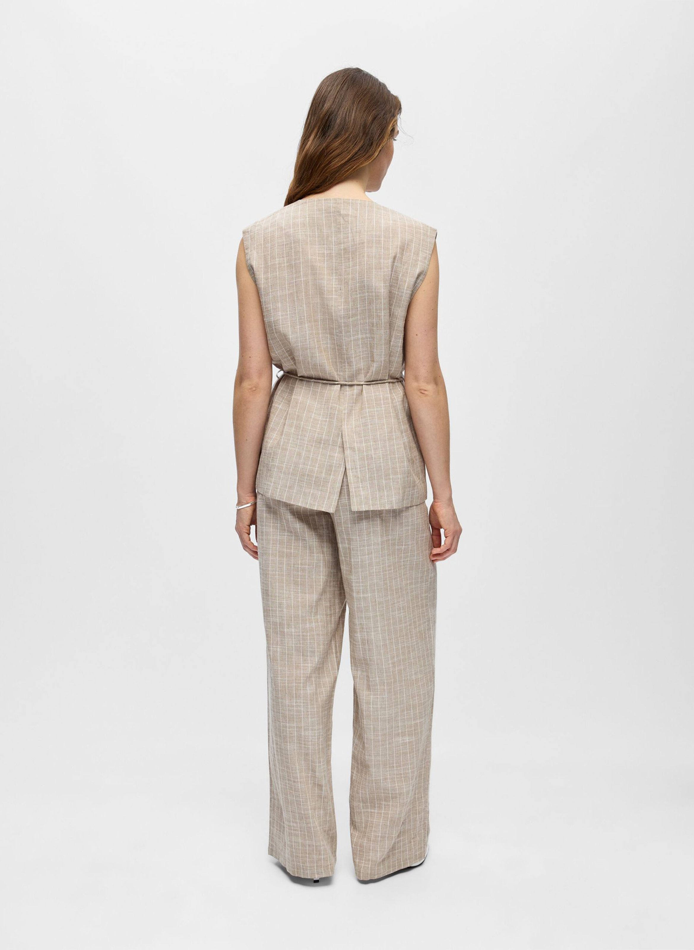 Mouwloos jasje met opdruk OBJECT Beige