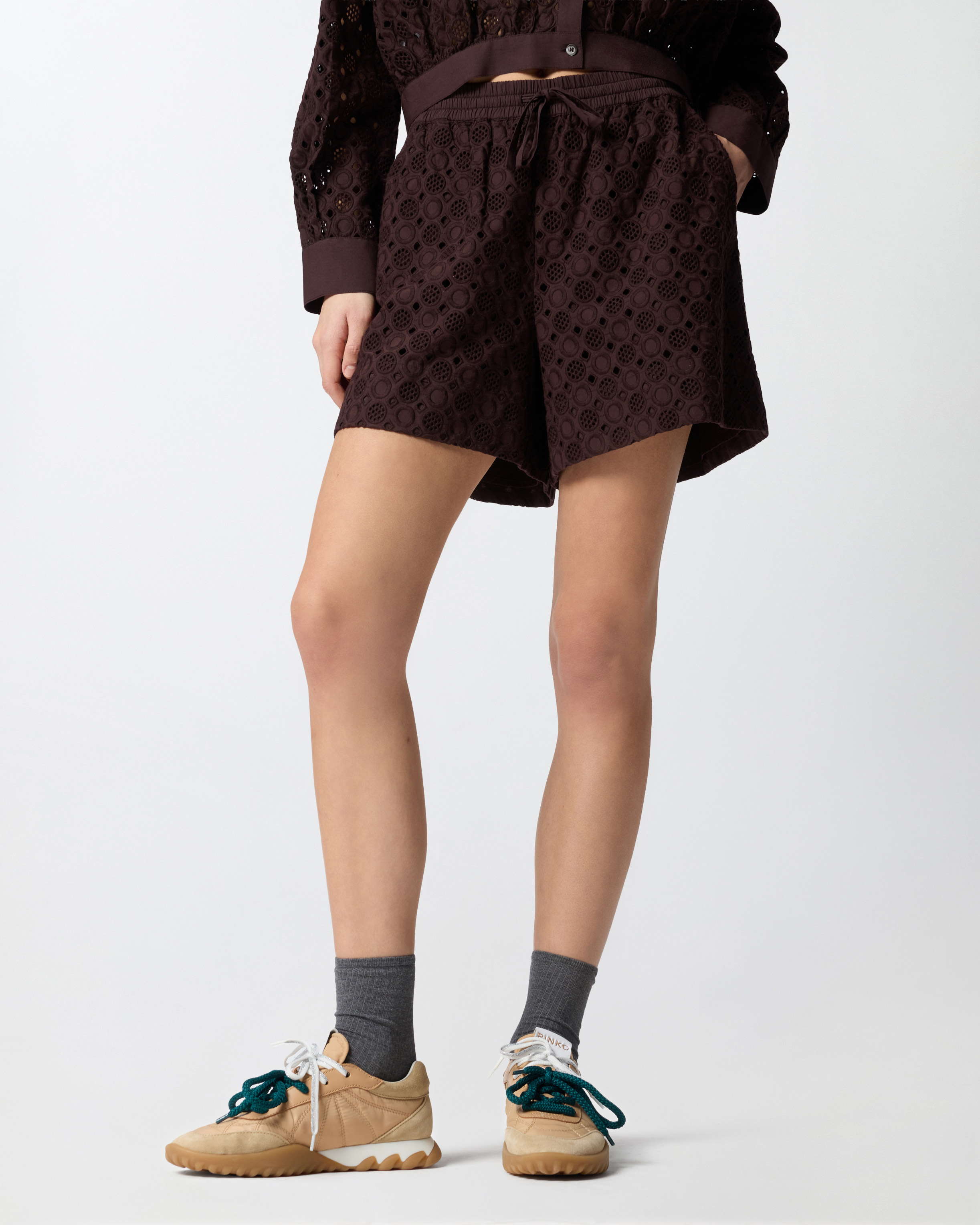 Open-work shorts PINKO Brown