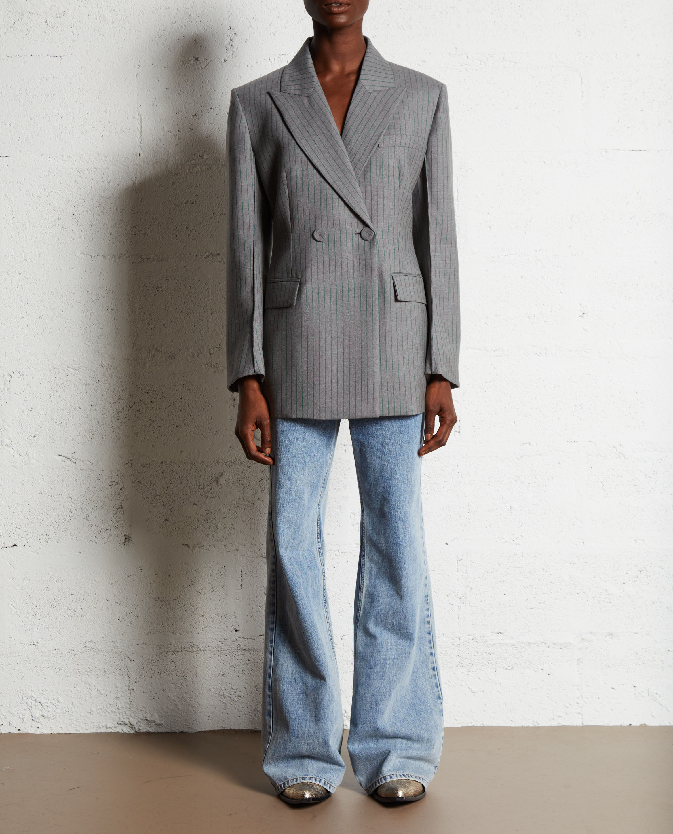 Stone Washed Flared Jeans aus Baumwolle MARGAUX LONNBERG Blau