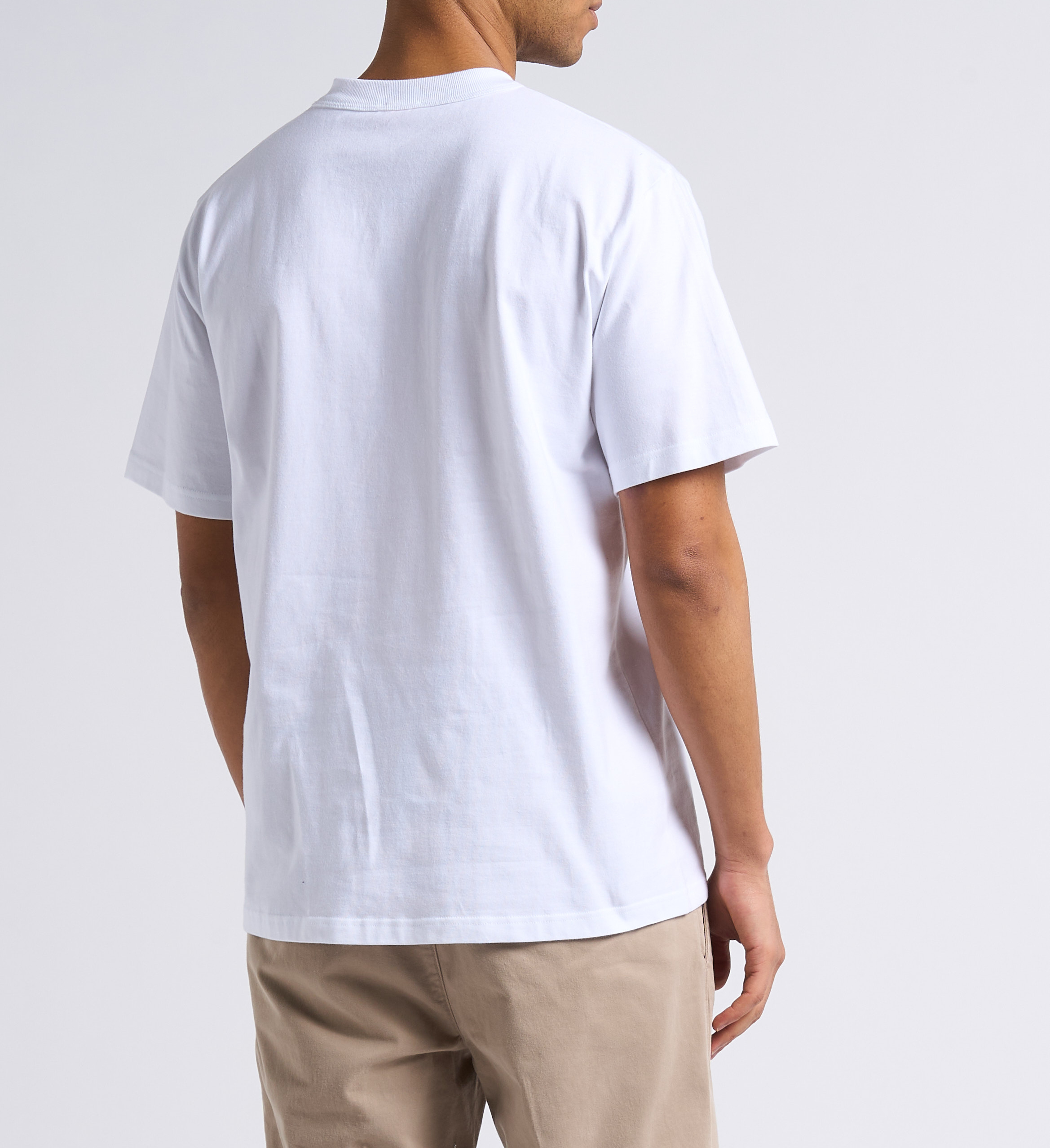 Recht T-shirt van biokatoen met hoog aansluitende kraag ARMOR LUX Wit