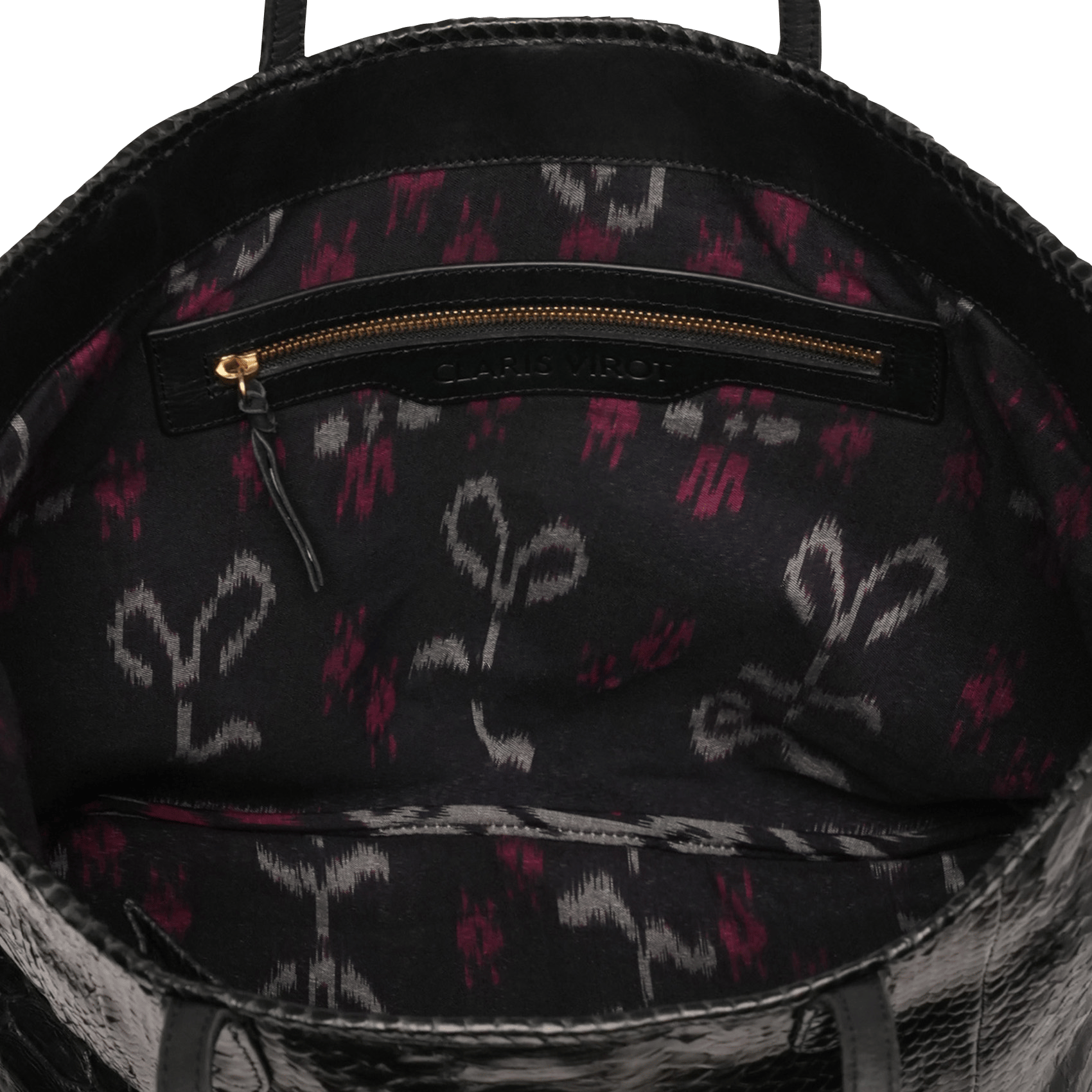 Shopper aus Pythonleder CLARIS VIROT Schwarz