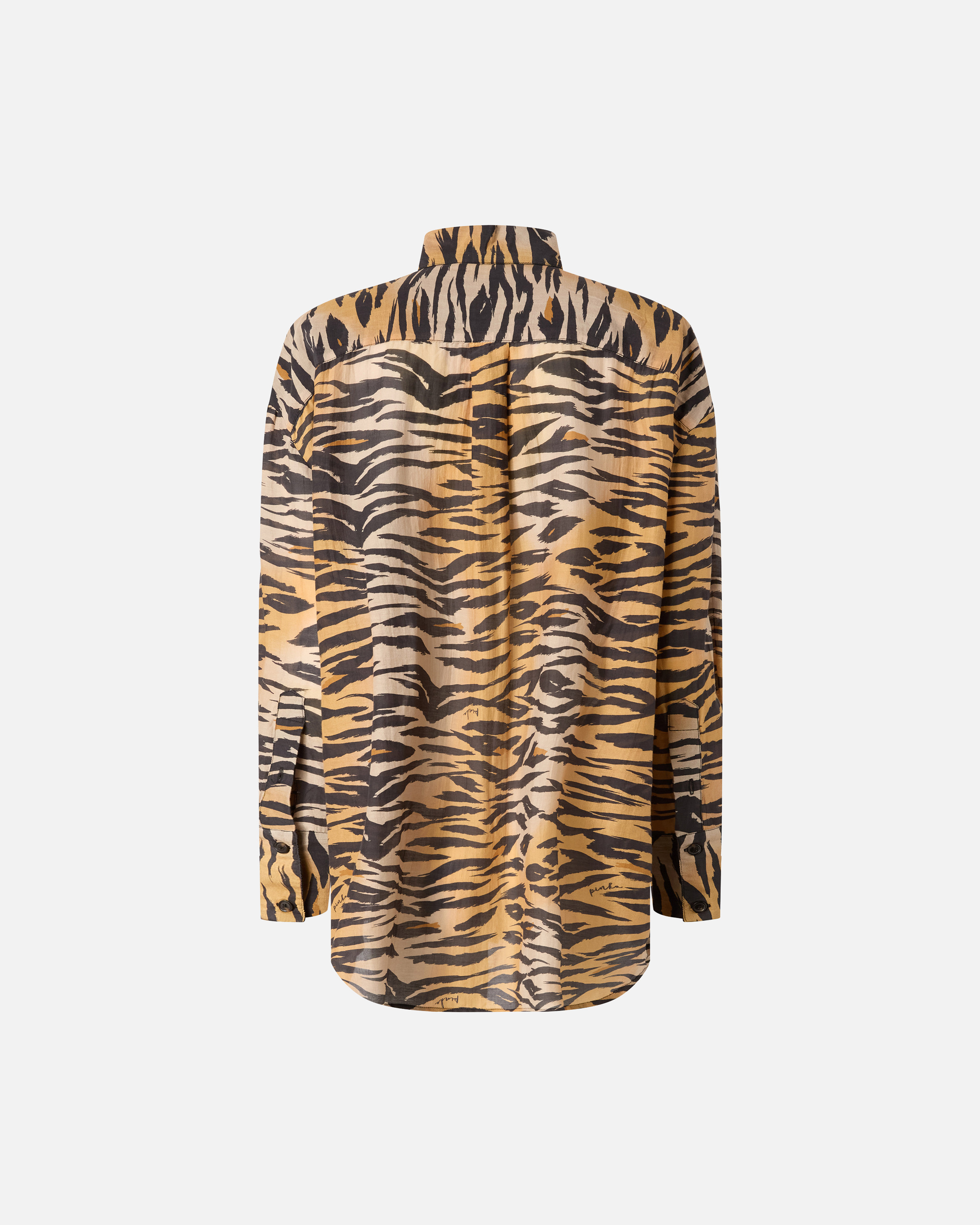 Chemise oversize en voile de coton et soie à imprimé animalier PINKO Multicolore