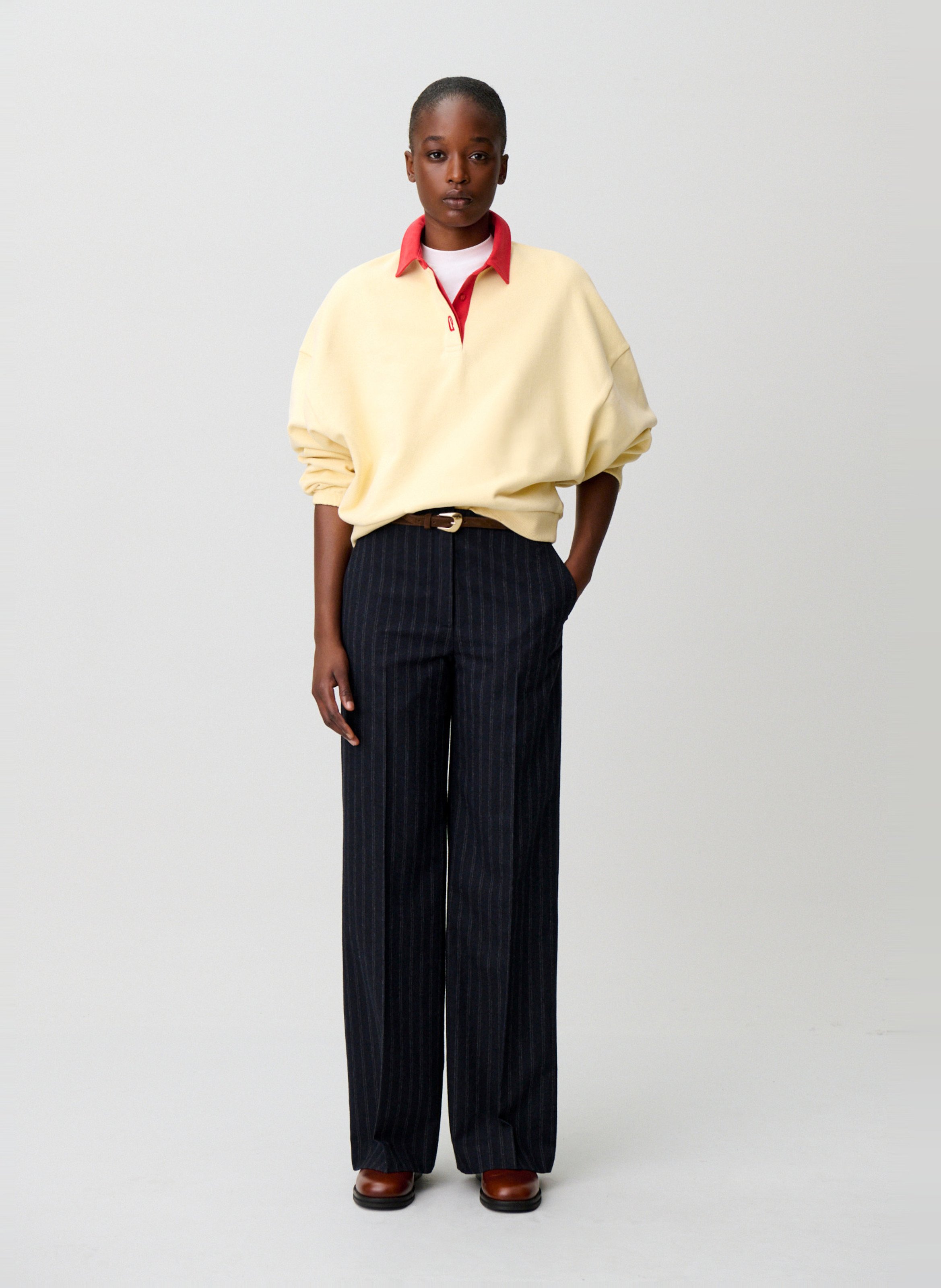 Pantalon taille haute à rayures CLAUDIE PIERLOT Multicolore