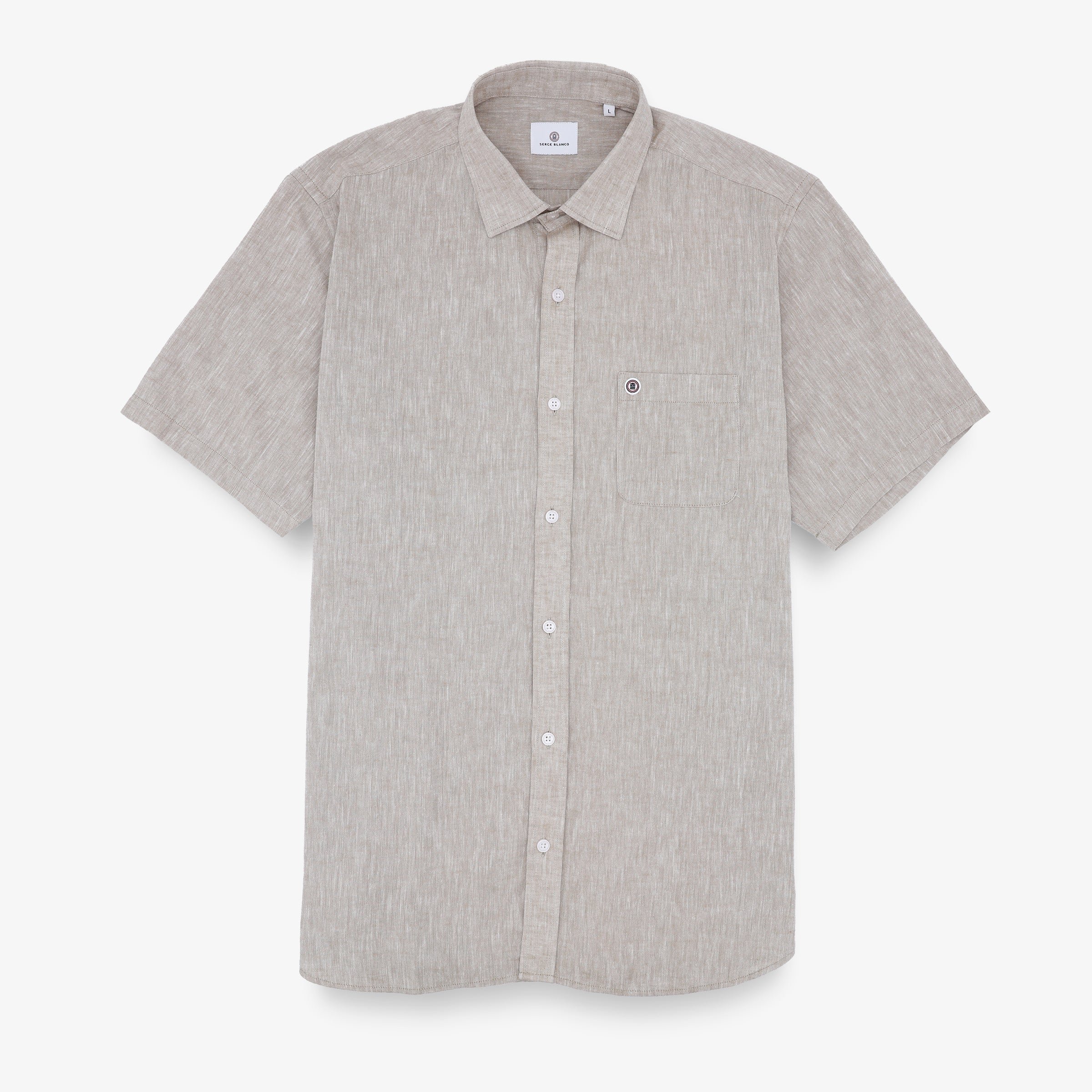 Regular short-sleeve shirt SERGE BLANCO Beige