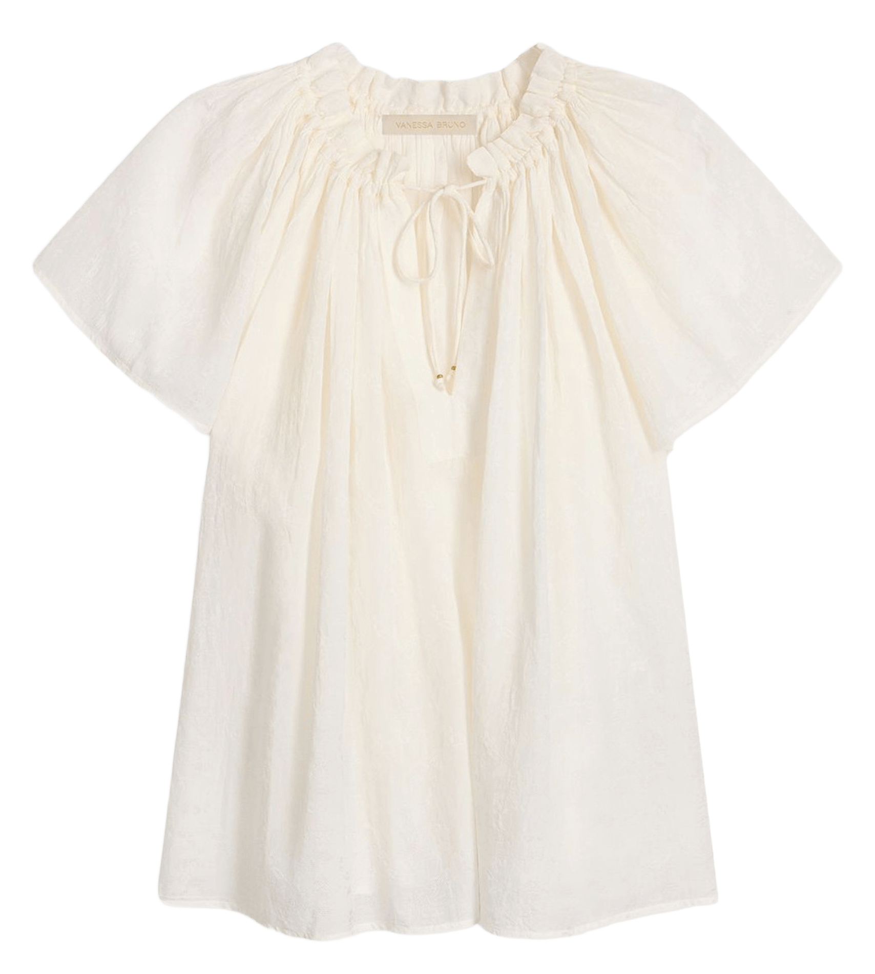 Blouse droite à manches papillon VANESSA BRUNO Blanc