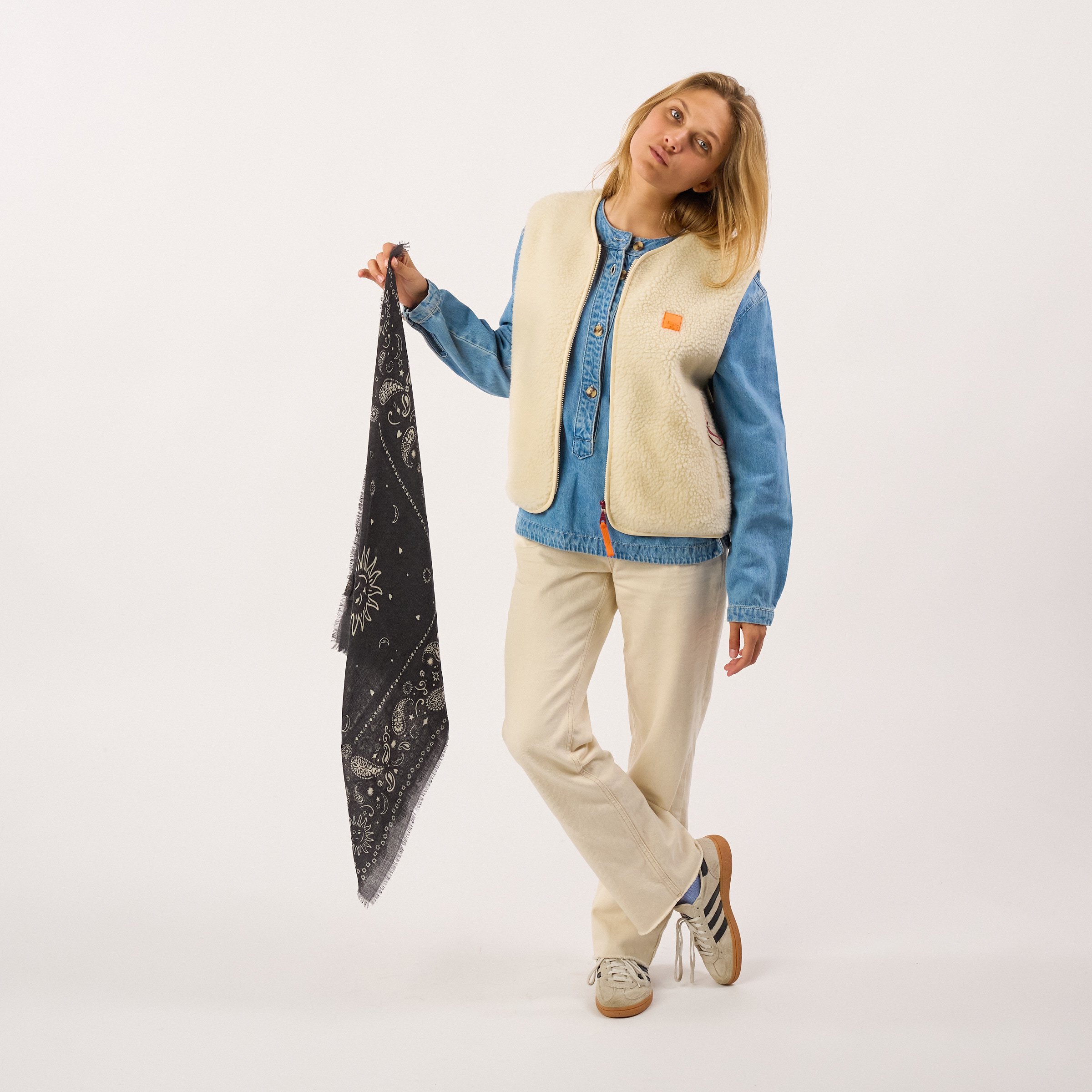 Small wool scarf alice | Grey BILLYBELT Women