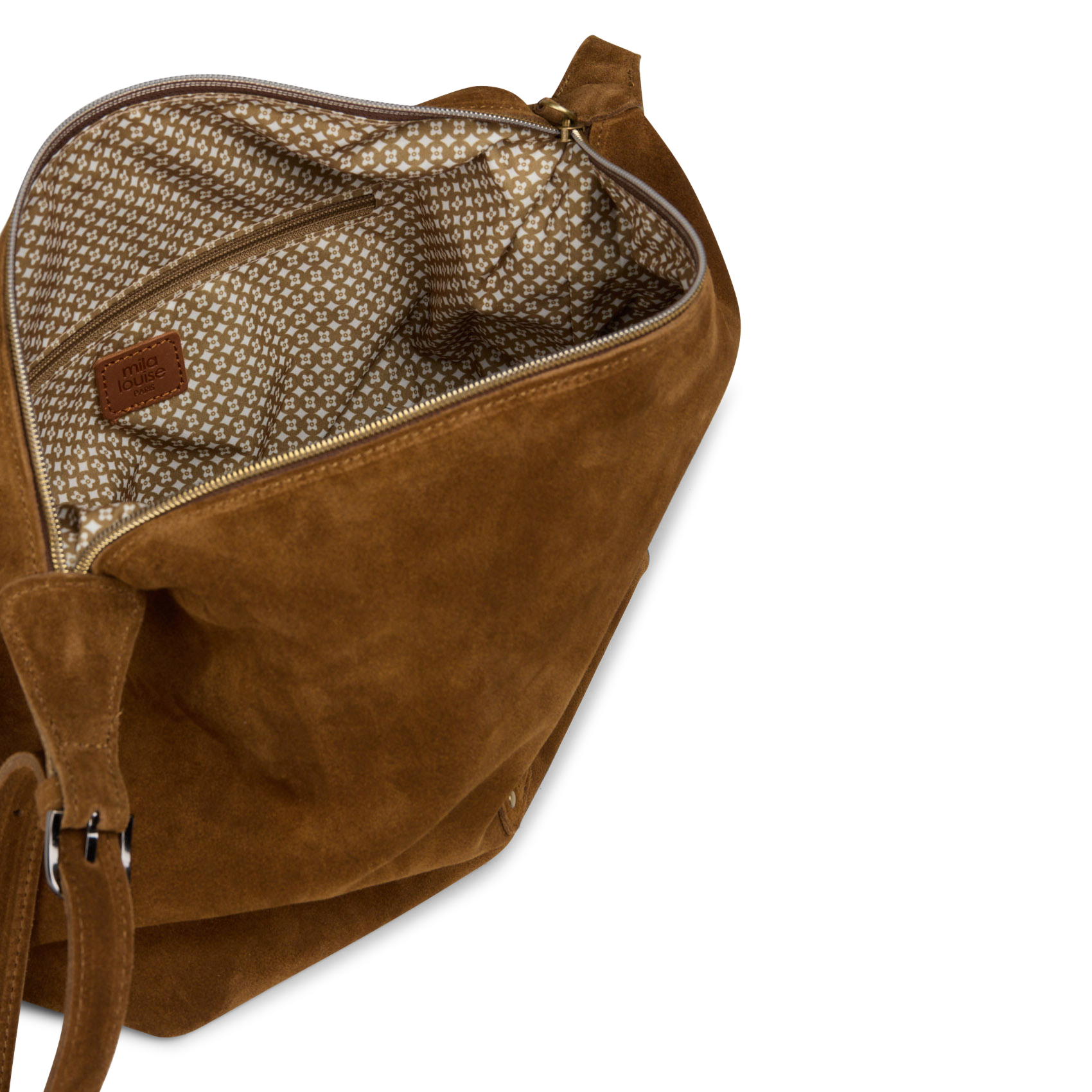 Sac porté épaule en cuir MILA LOUISE Beige