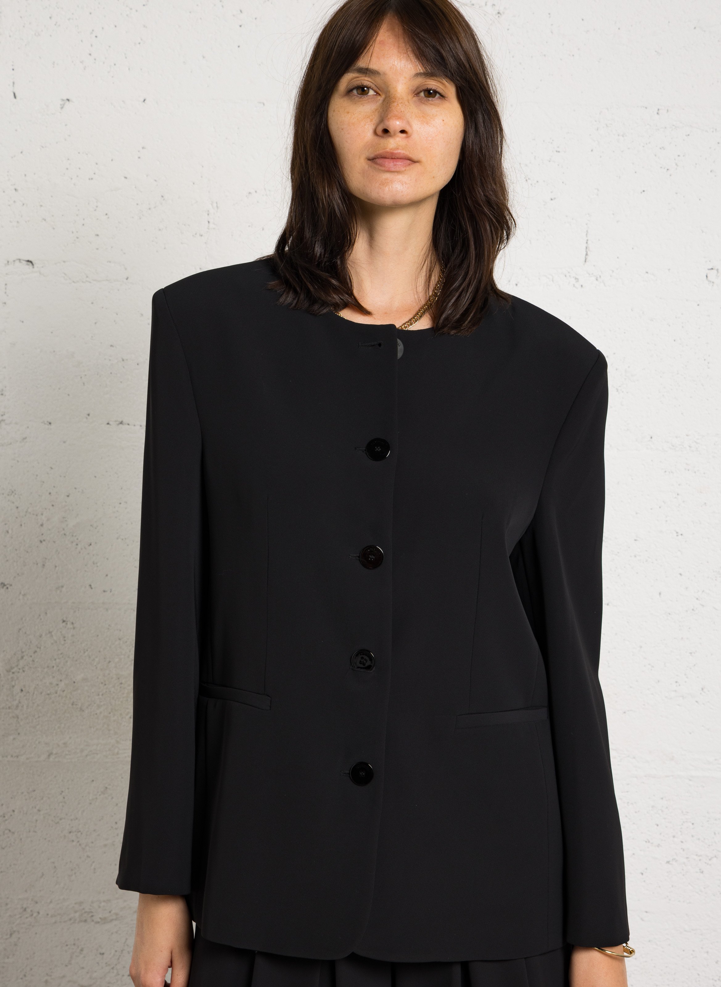 Blazer fluide à col rond  IMPERIAL Noir