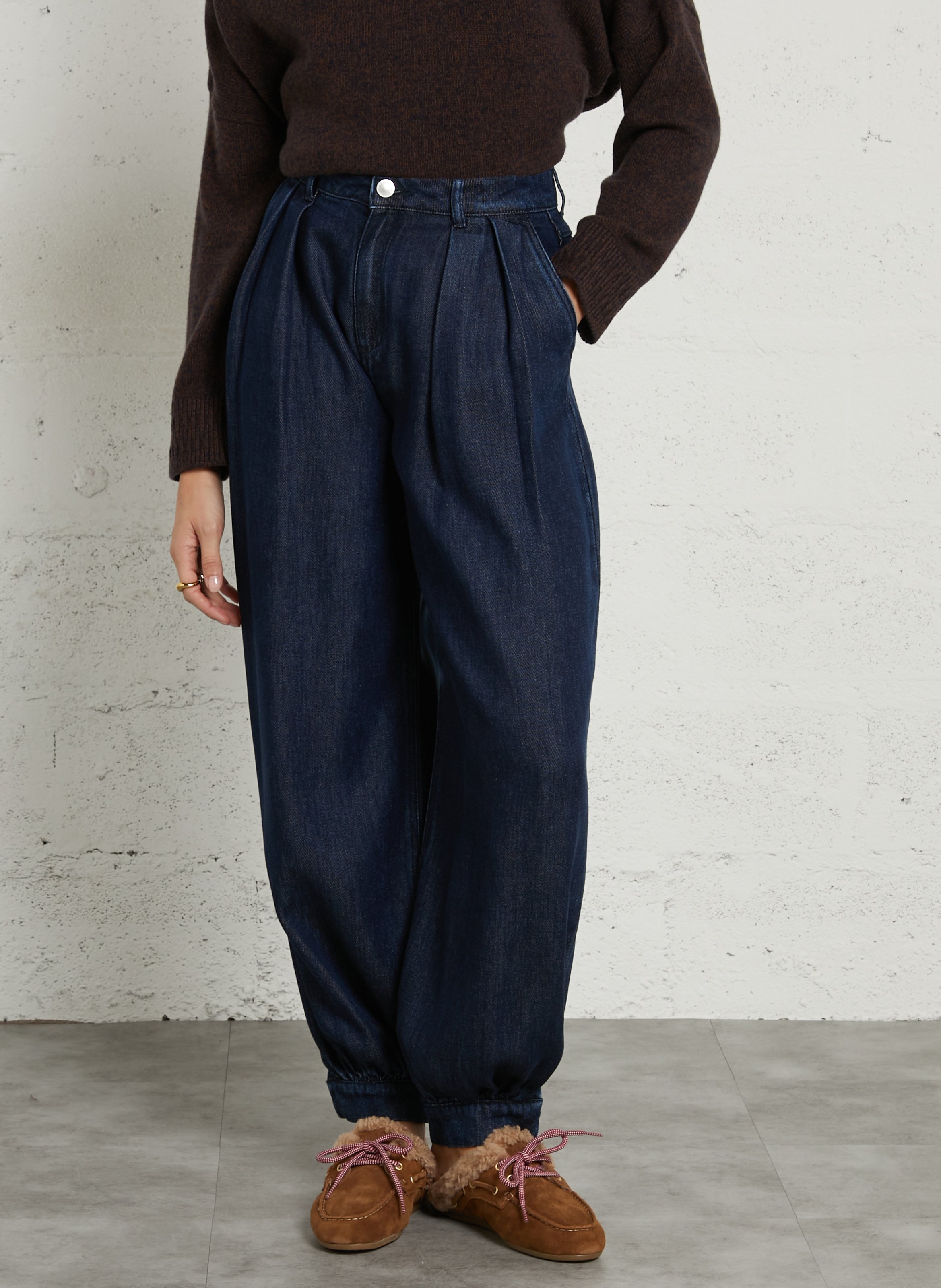 Wijde jeans met hoge taille THE NEW SOCIETY Blauw