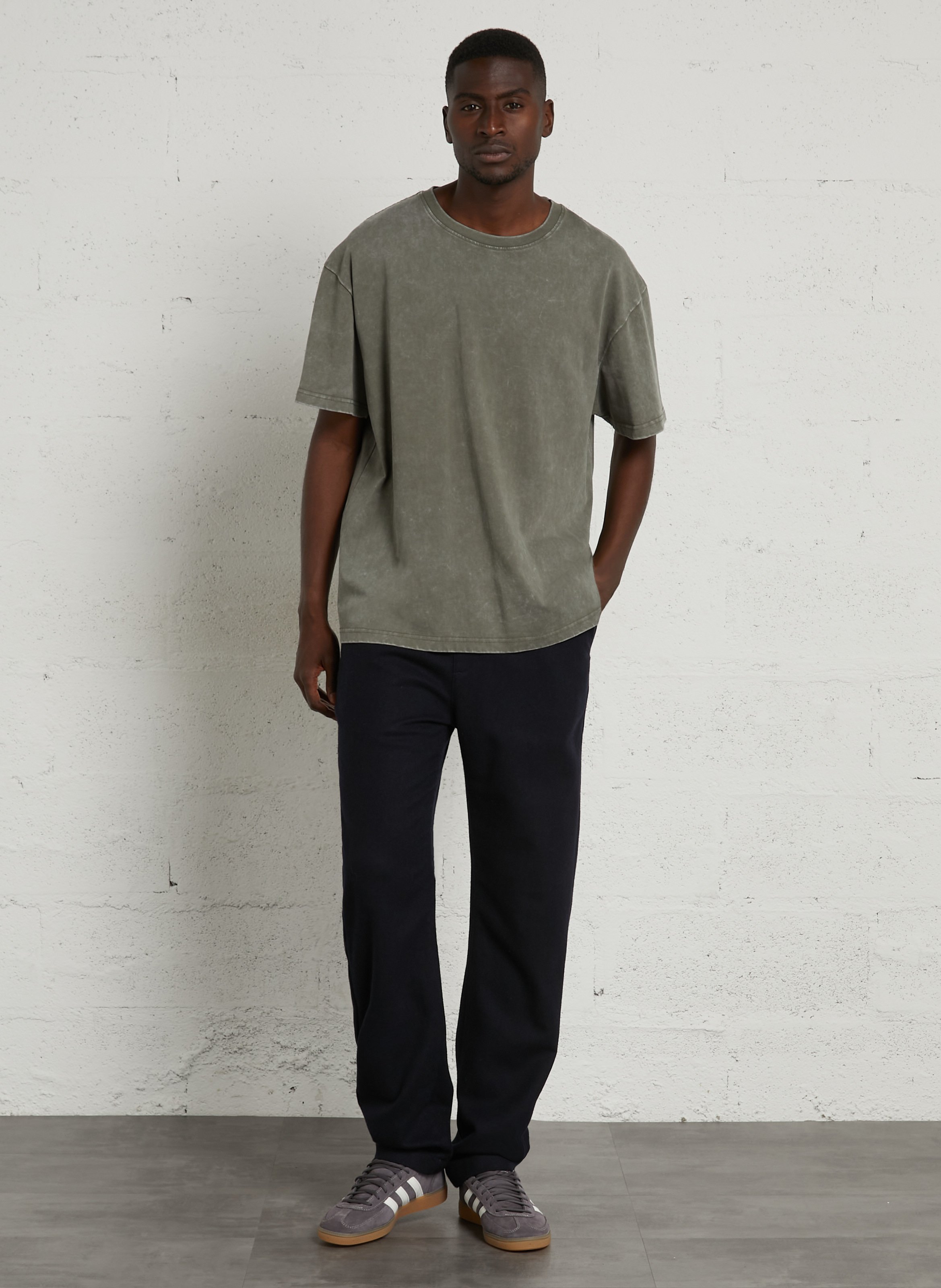 Pantalon droit en laine mélangée HARTFORD Bleu
