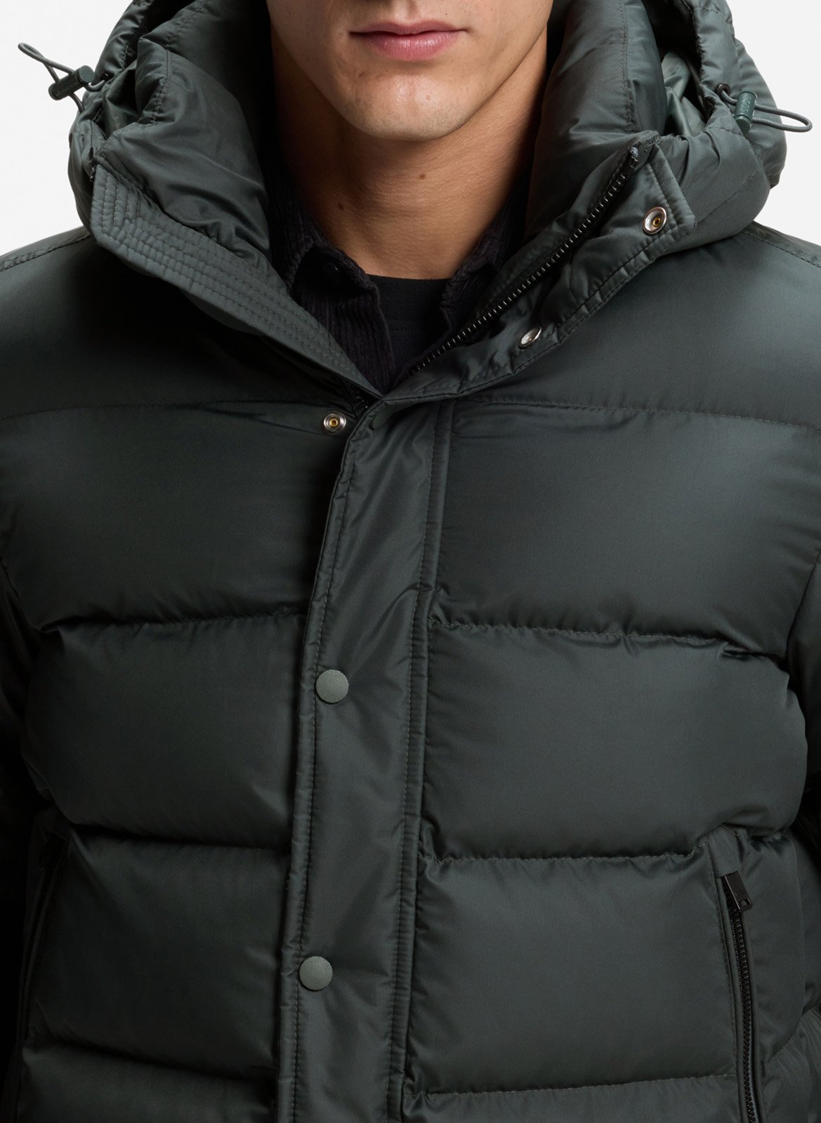High-neck padded jacket BOSS Khaki