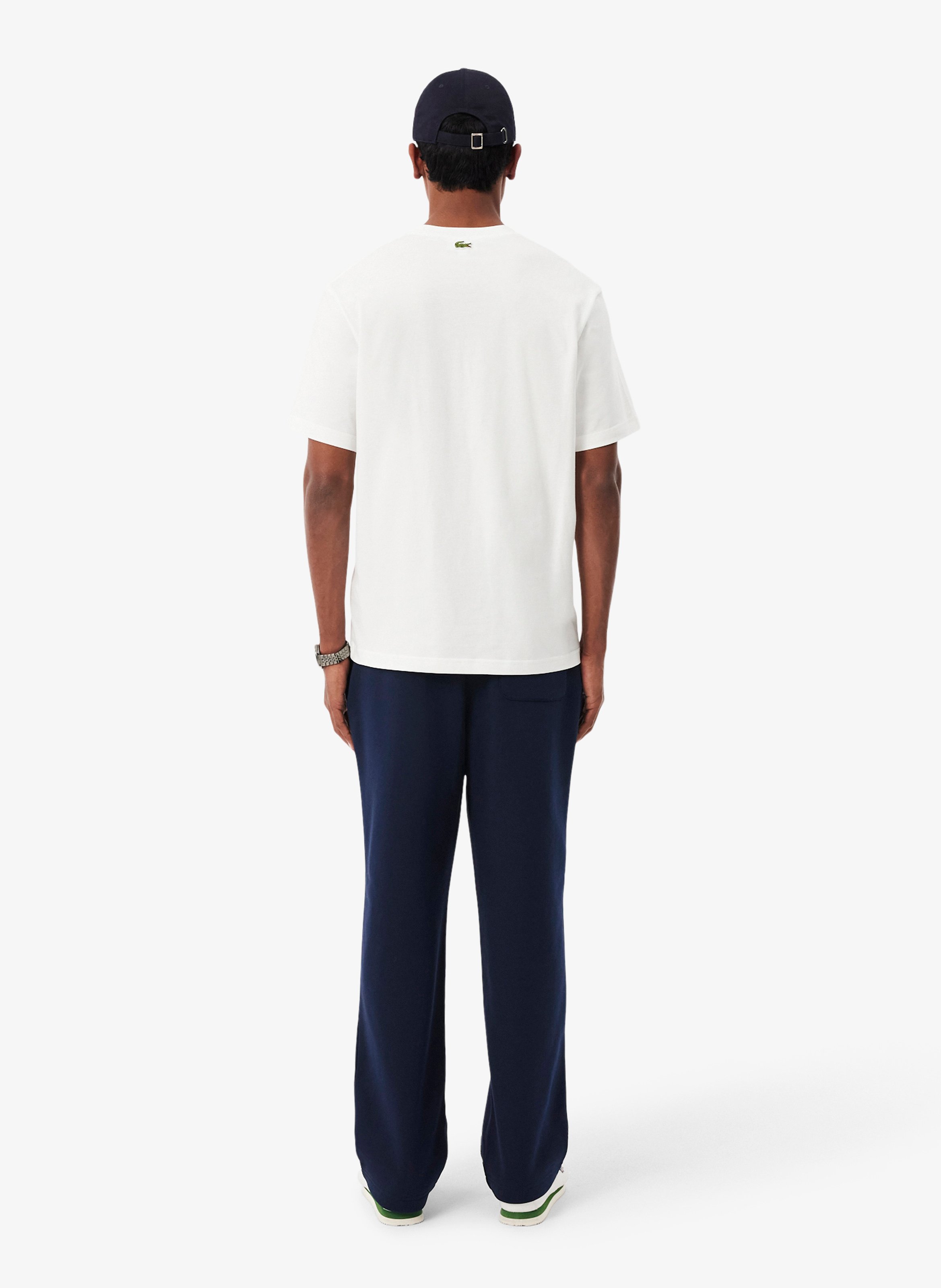 Straight cotton track pants LACOSTE Blue