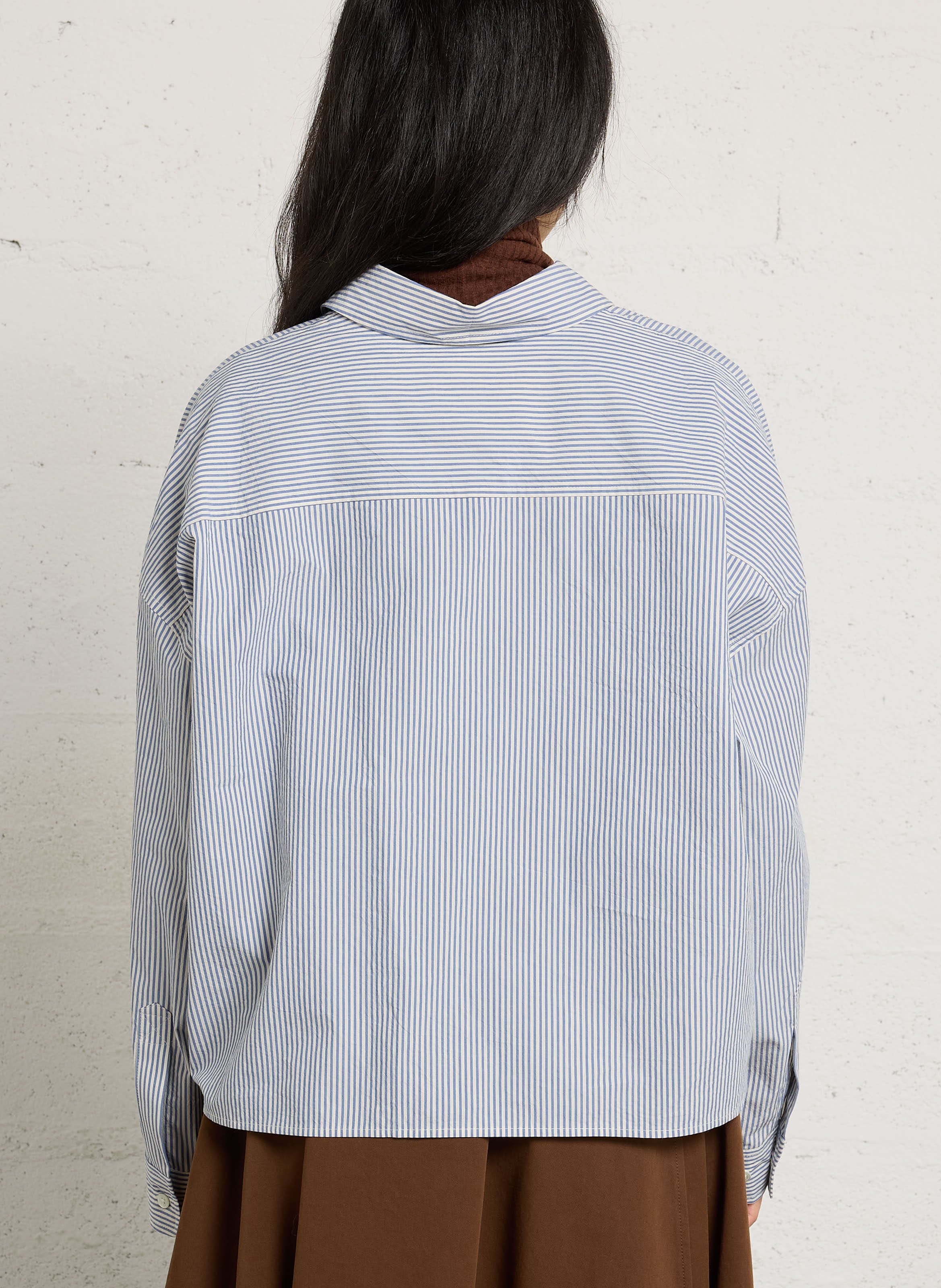 Chemise ample col classique rayée nouée en coton BELLEROSE Bleu