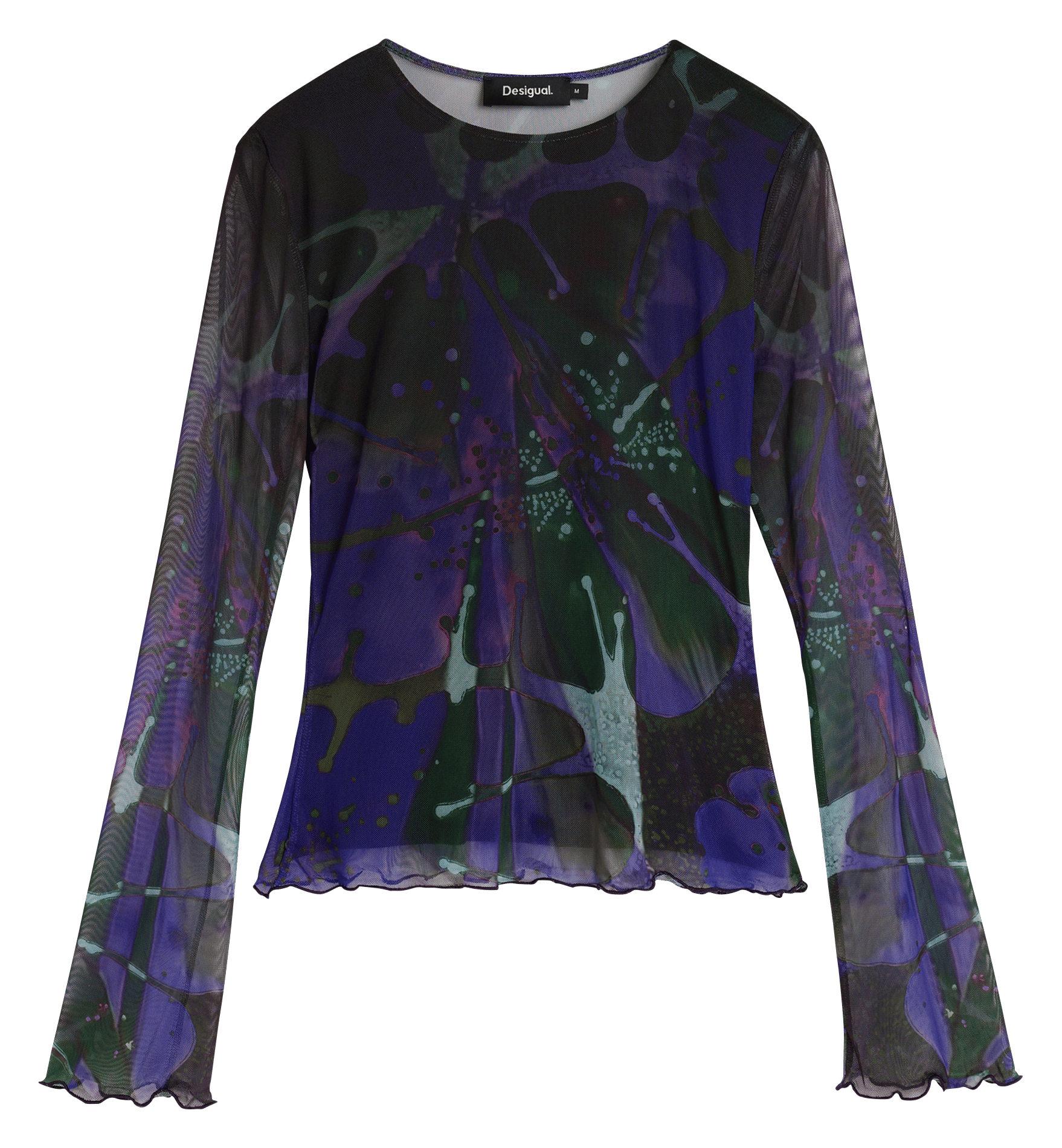 Tee-shirt col rond en mesh DESIGUAL Bleu
