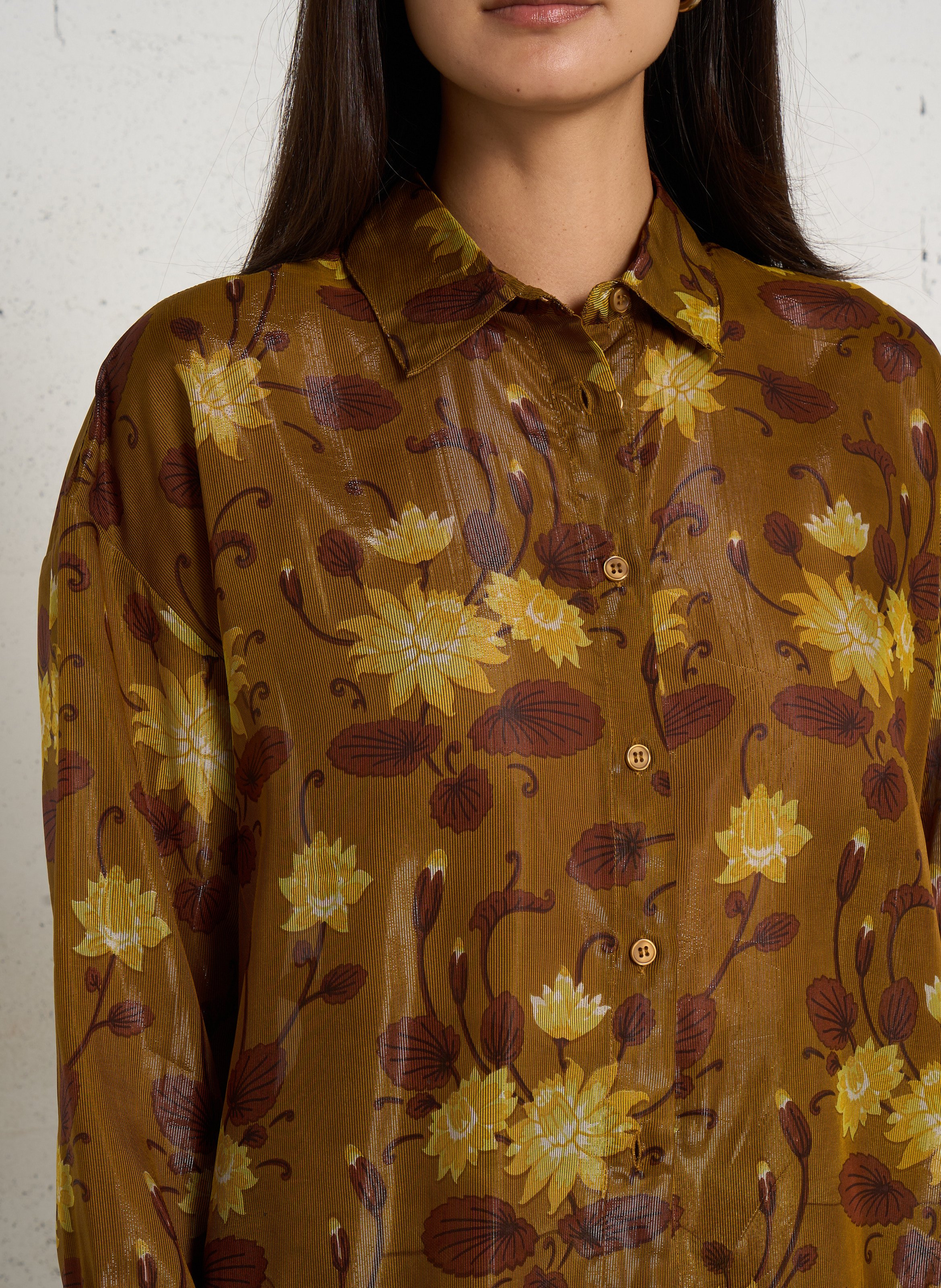 Chemise ample motif fleur  MES DEMOISELLES Orange