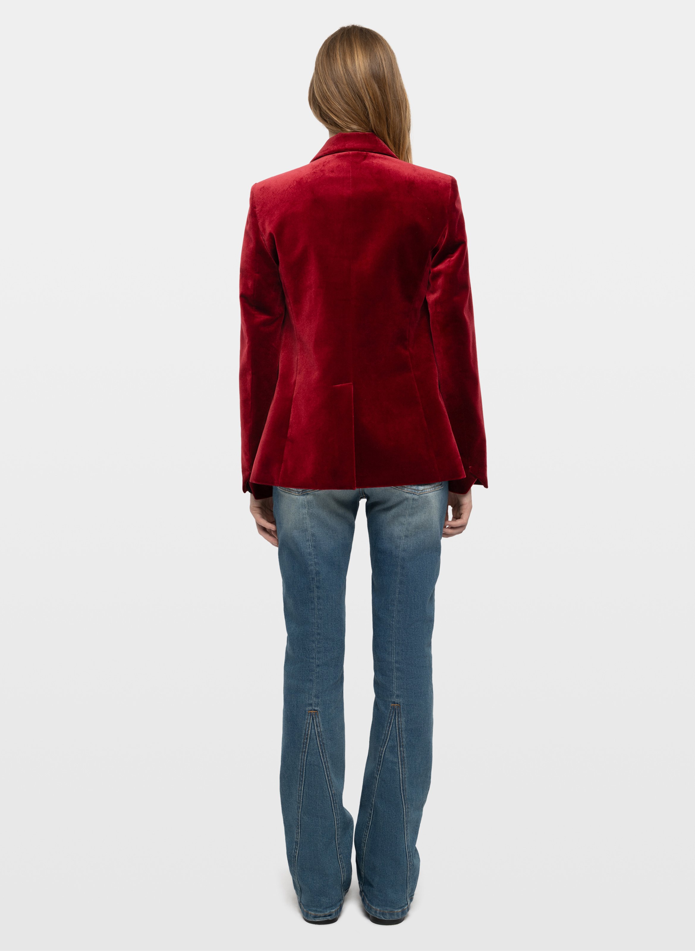 Veste blazer ajustée velours en coton | Rouge ZADIG&VOLTAIRE Femme