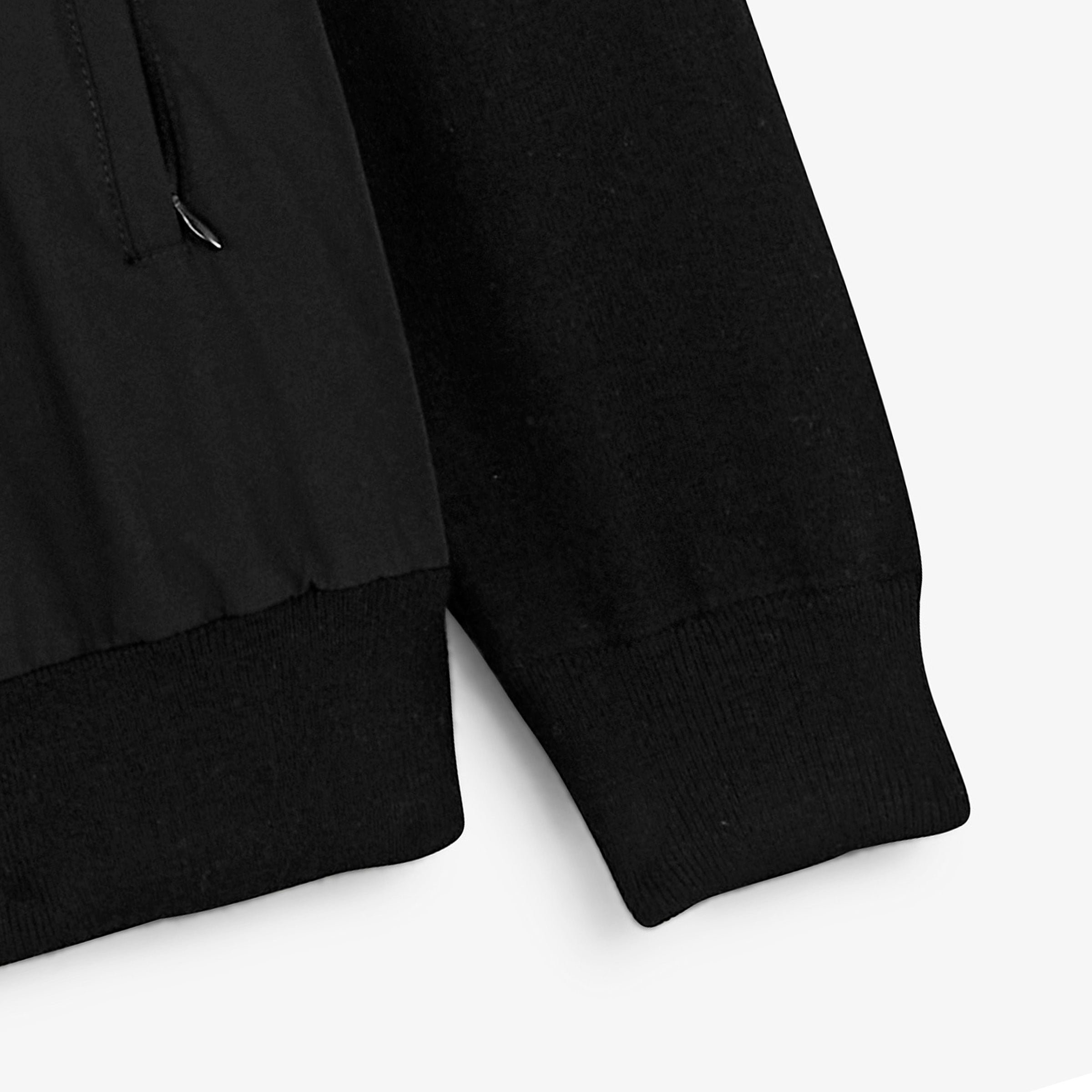 Black two-tone zip-up MELTON vest SERGE BLANCO Black