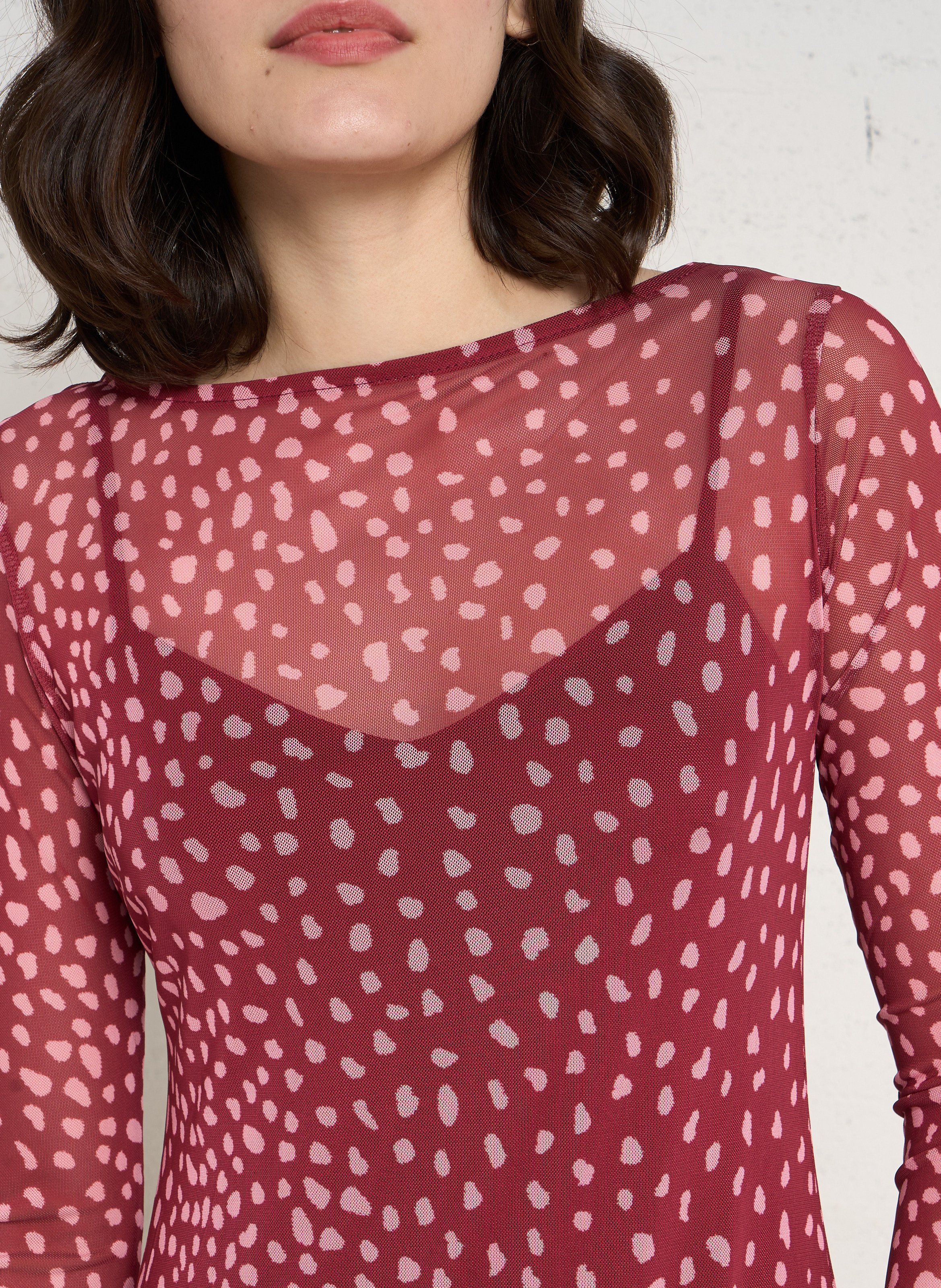 Robe longue col rond imprimée NEVER FULLY DRESSED Rouge