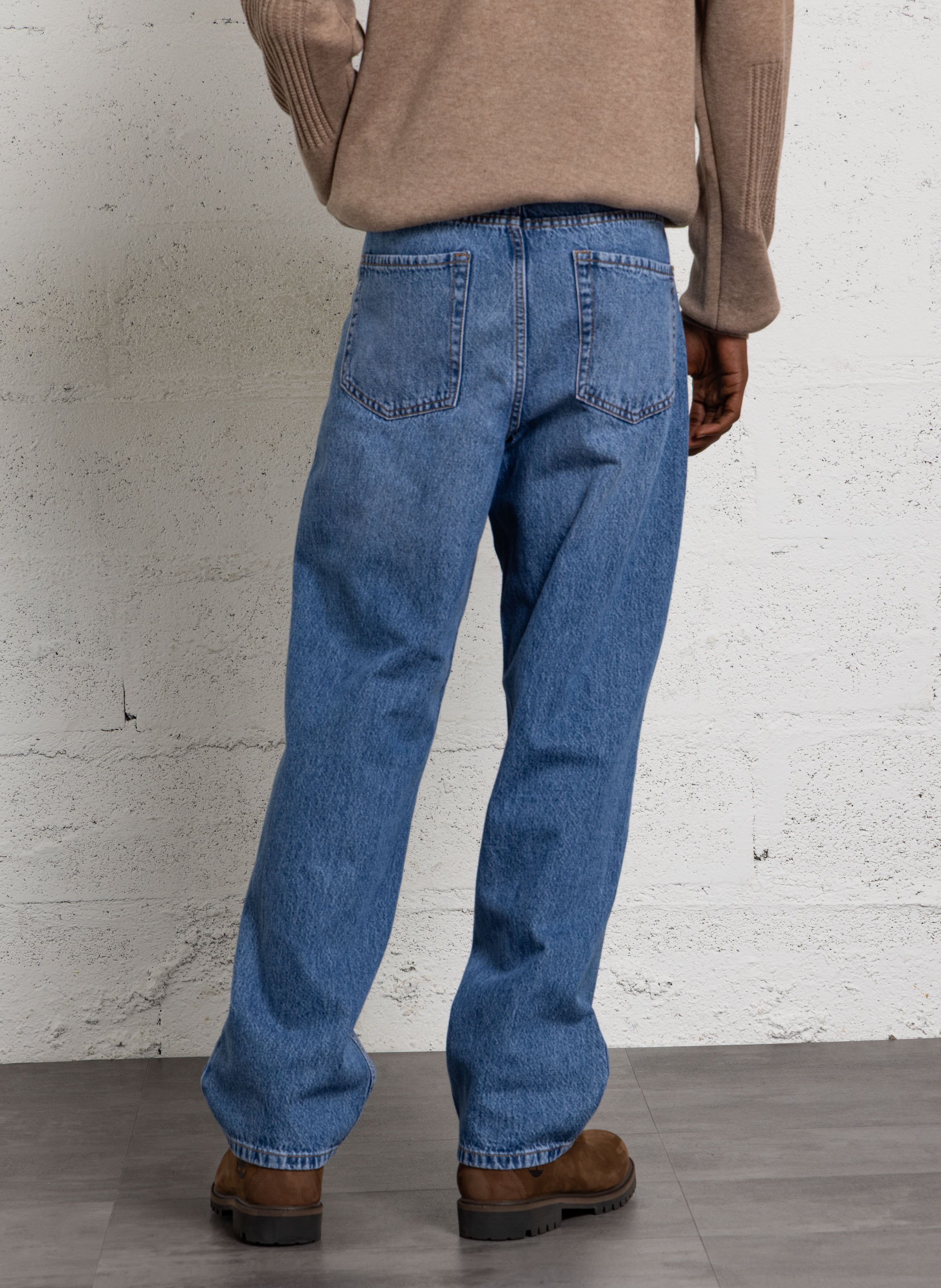 Einfarbige gerade Jeans aus Baumwolle SOLID Blau