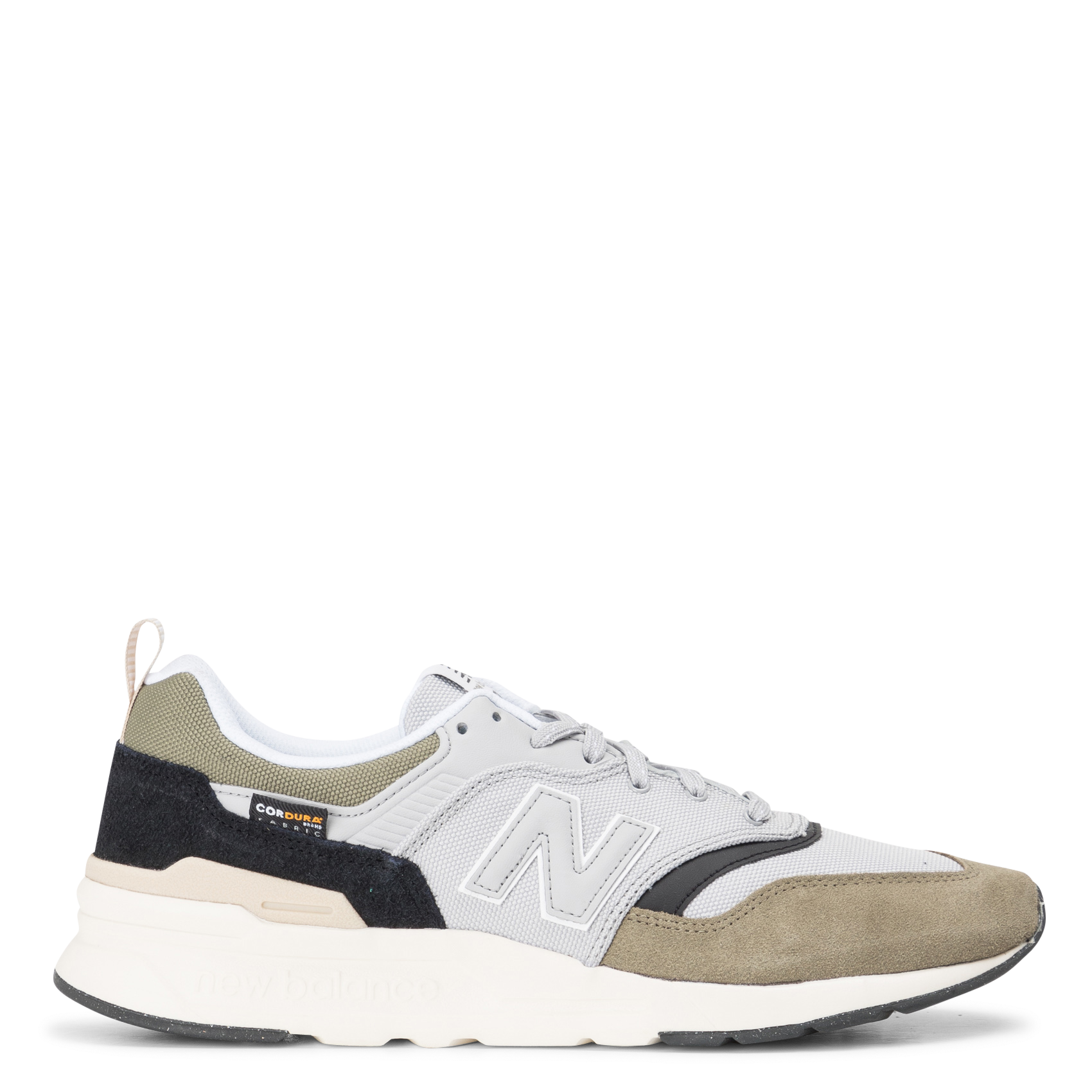 Low-top dual-material lace-up sneakers NEW BALANCE White