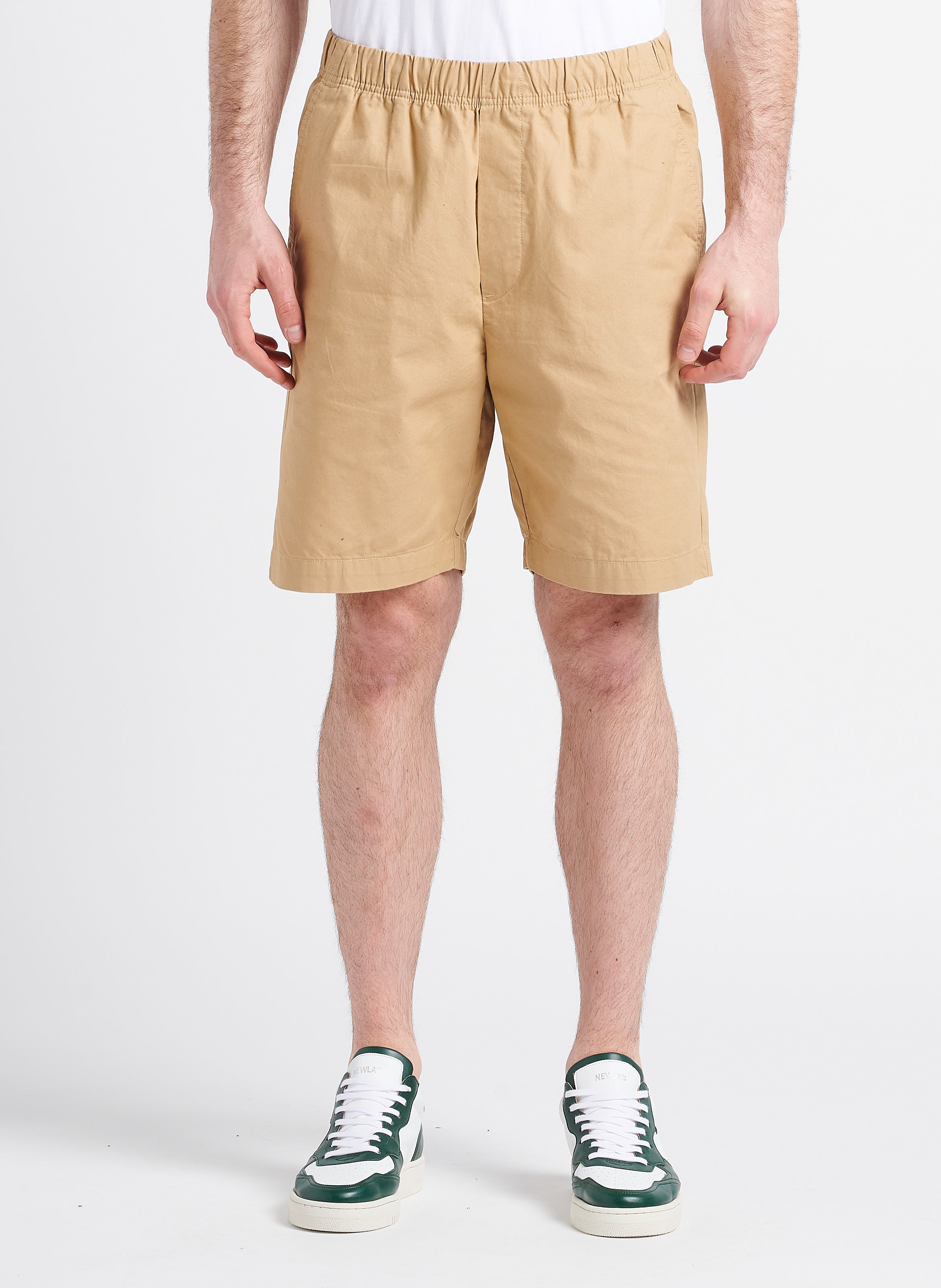 Gerade geschnittene Bermudashorts aus Baumwolle SELECTED Beige