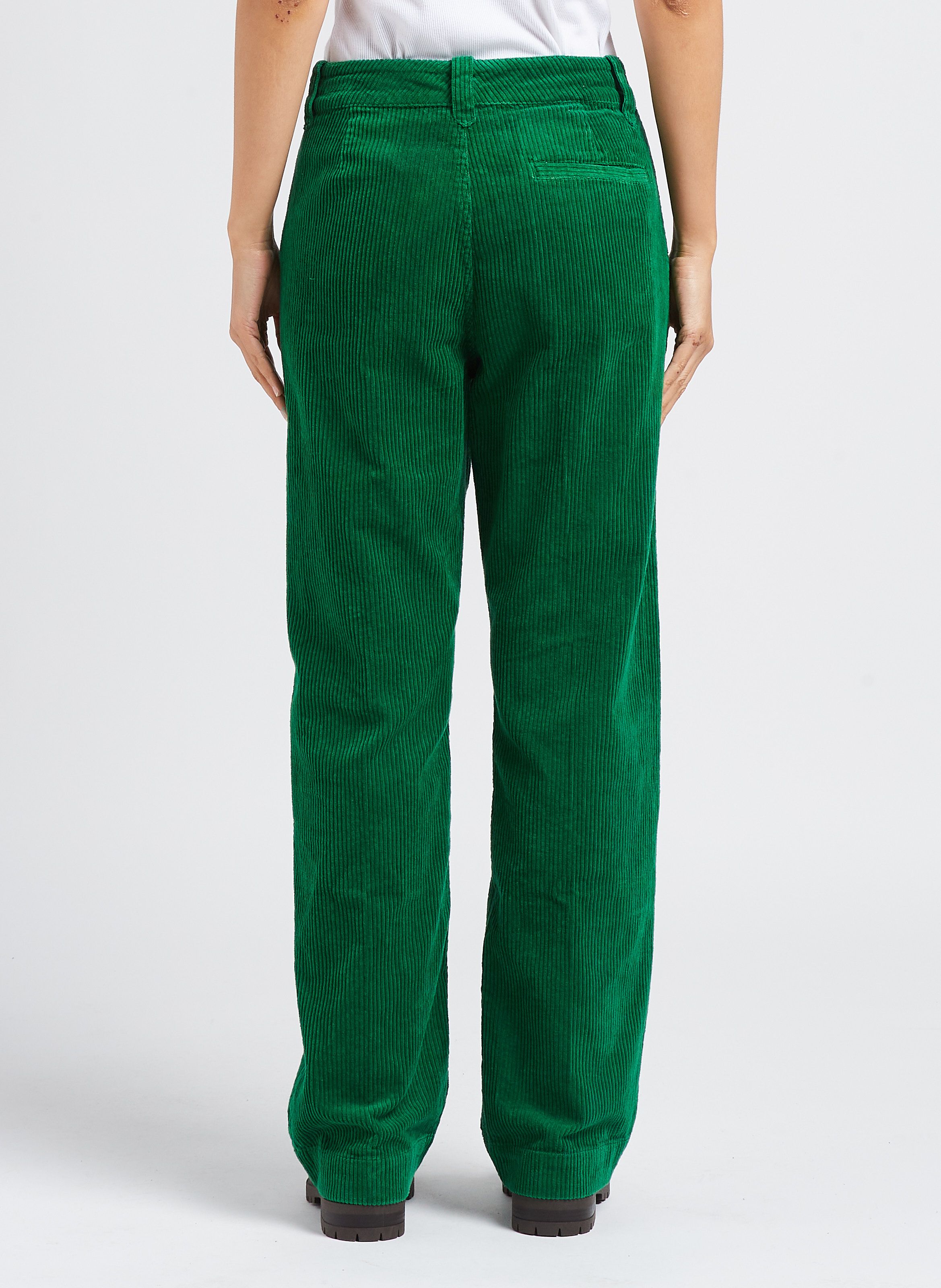 LAST size L NWT ZARA HIGH WAIST THICK CORDUROY TROUSERS PIPED GREEN  8543/723 | eBay