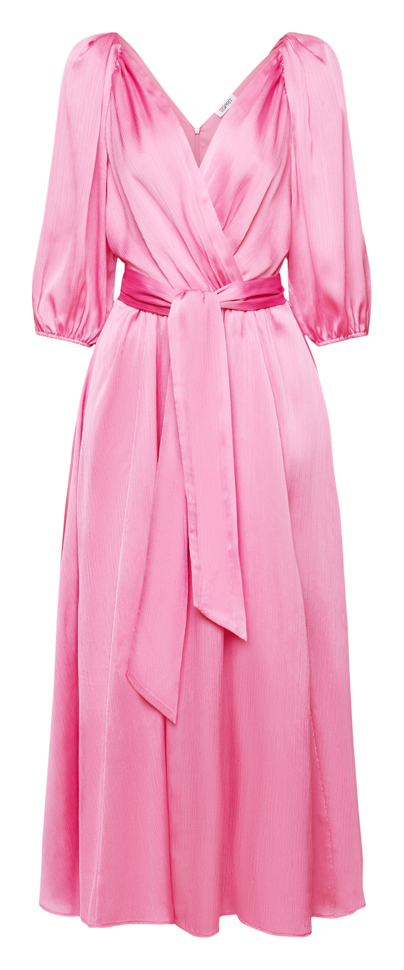 Robe midi cache coeur satinée ESPRIT Rose
