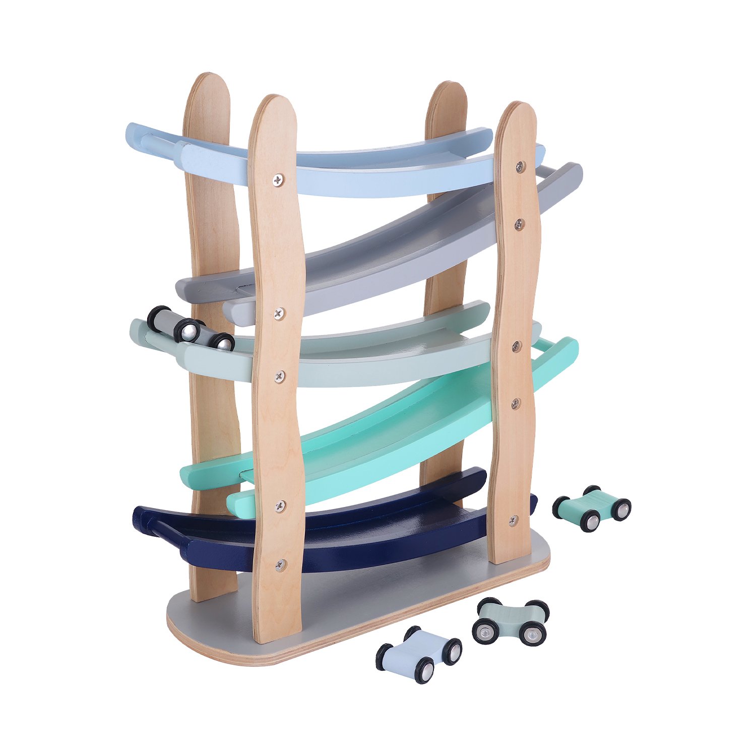 Wooden marble run KINDSGUT Blue
