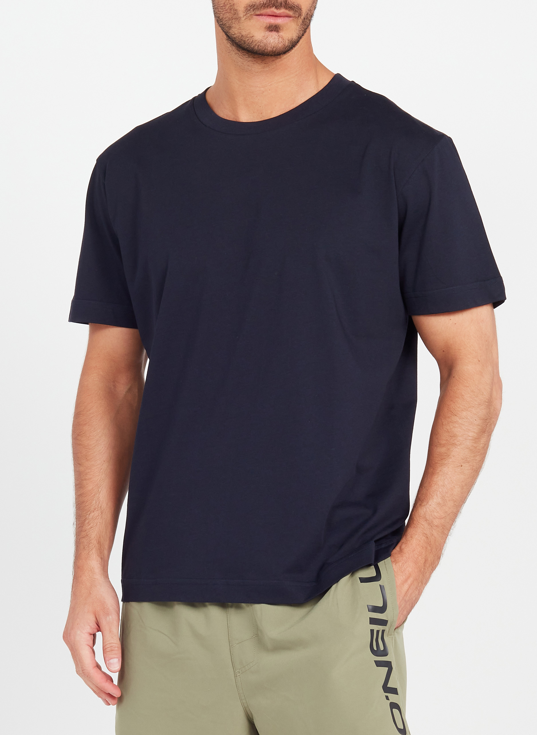 Rundhals-T-Shirt aus Baumwolle, Regular Fit AU PRINTEMPS PARIS Blau