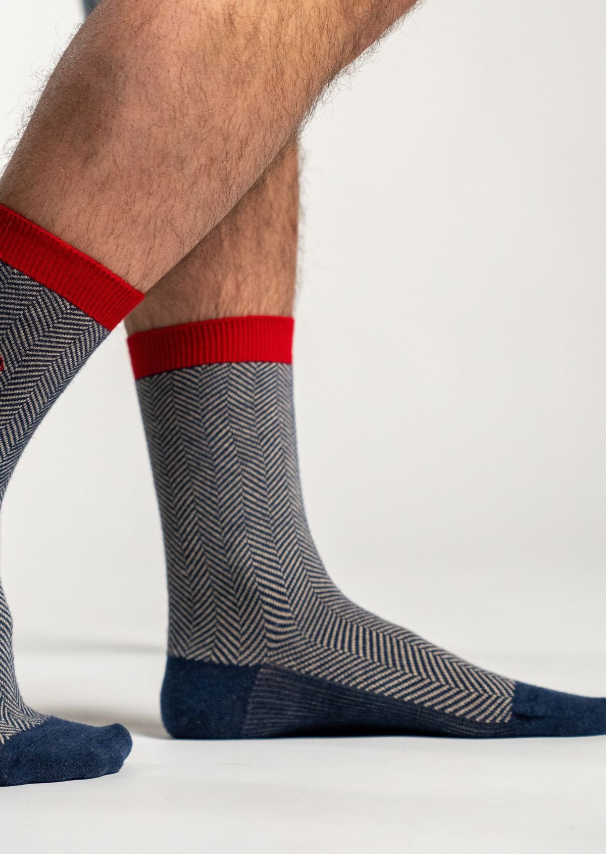 Combed cotton herringbone socks BILLYBELT Blue