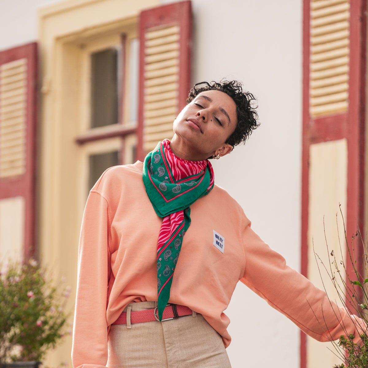 Organic cotton scarf BILLYBELT Red