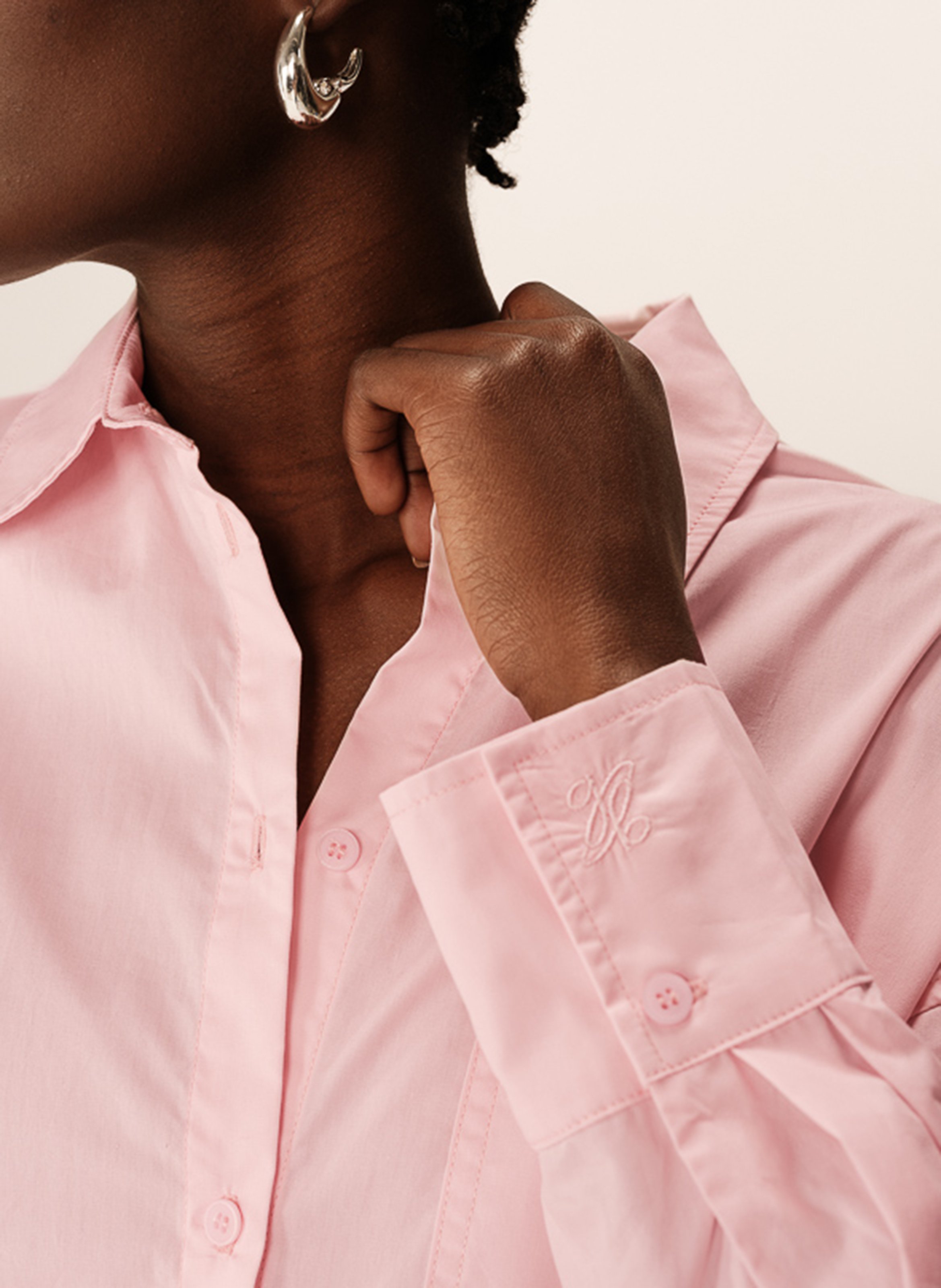 Oversized button-up shirt GRACE ET MILA Pink