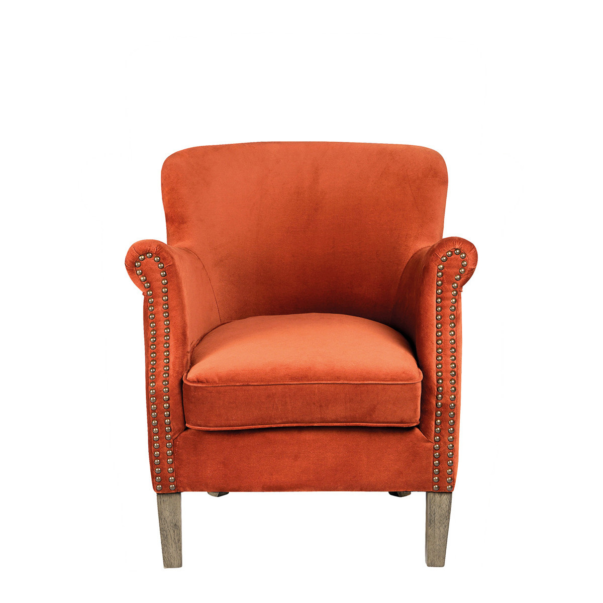 Fauteuil en velour BLANC D'IVOIRE Orange