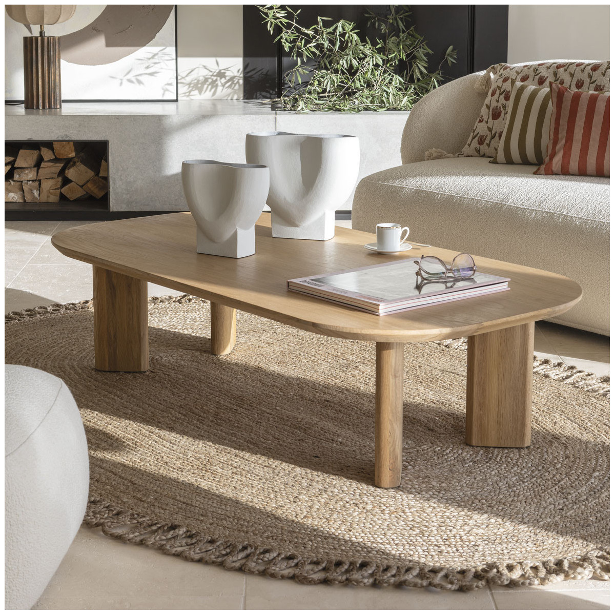 Oval jute rug BLANC D'IVOIRE Golden