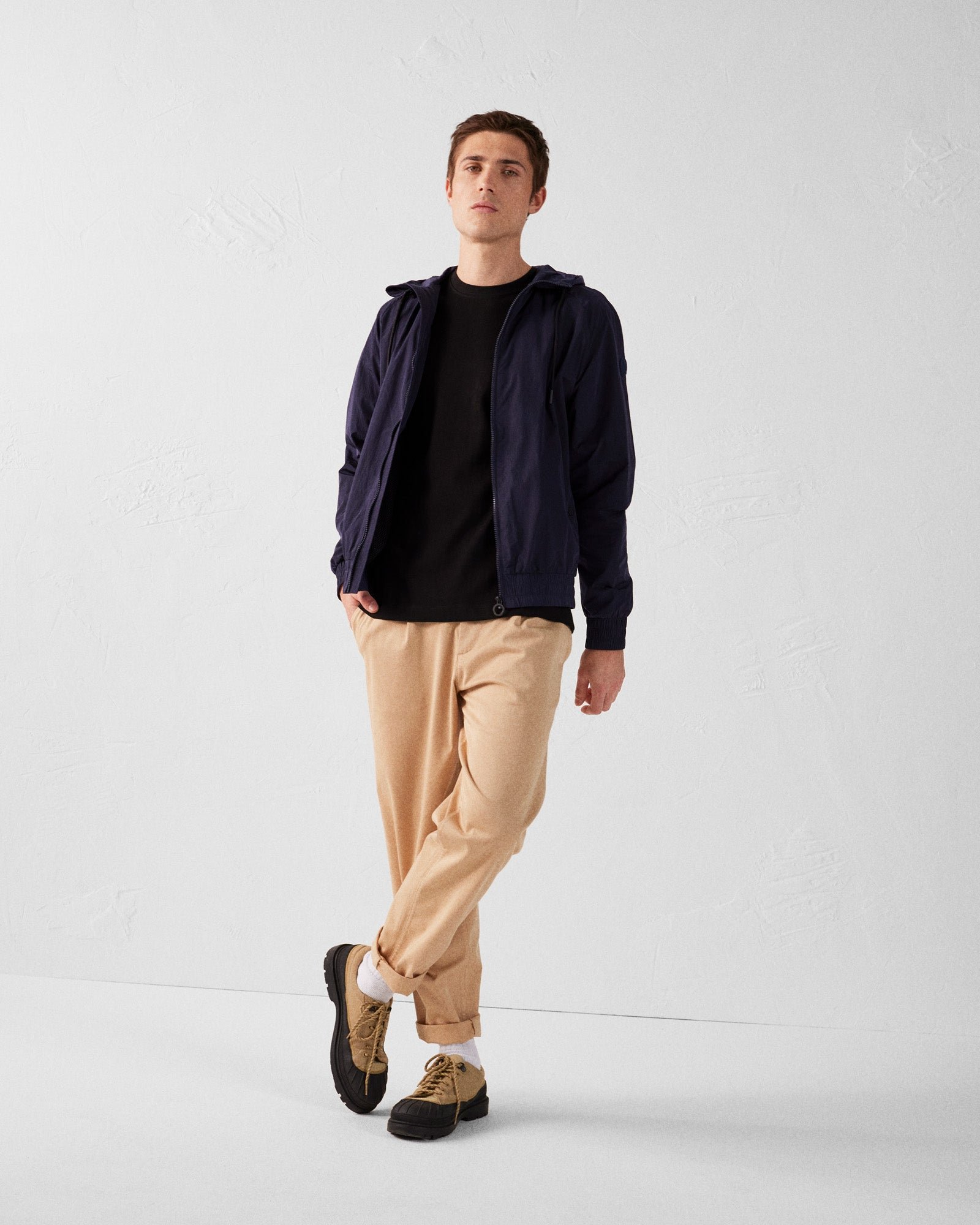 Light hooded windbreaker jacket storm JOTT Blue