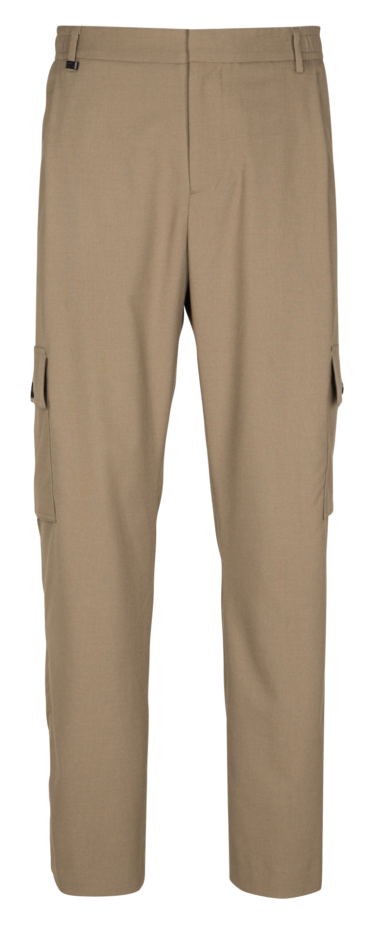 Solid cargo straight pants with pockets IKKS Beige