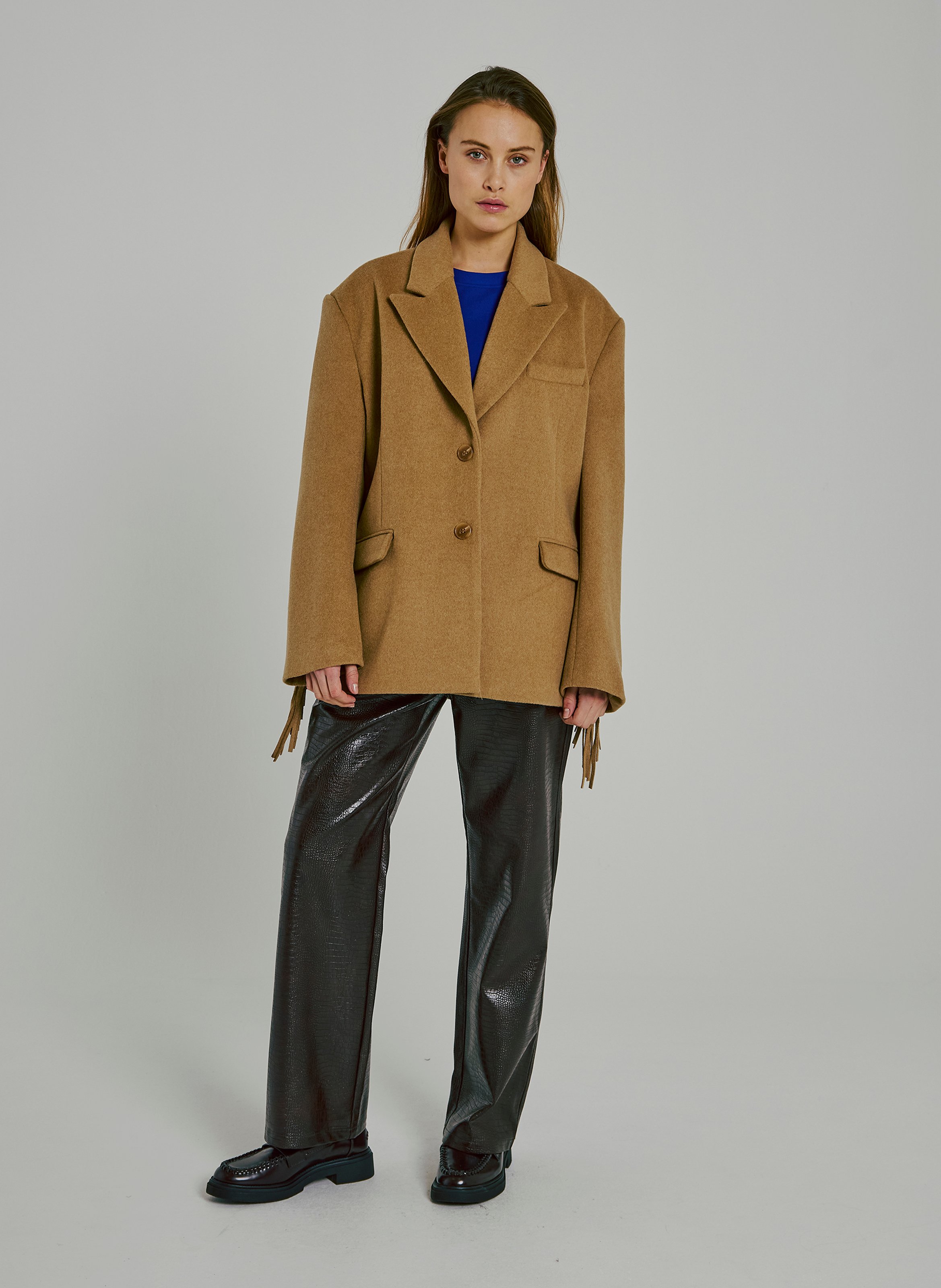 Wool-blend blazer NORR Brown