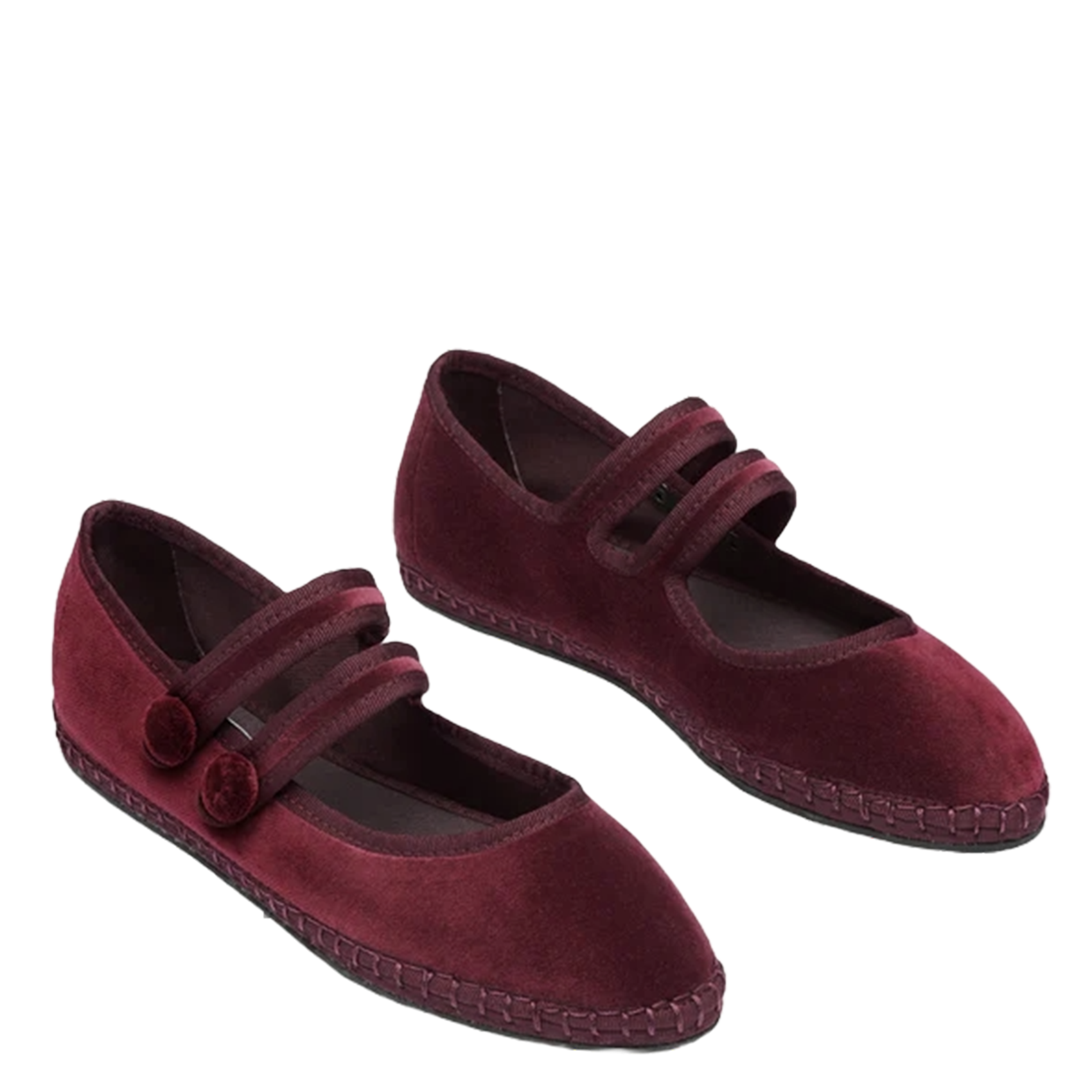 Cotton velvet ballet flats FLABELUS Red