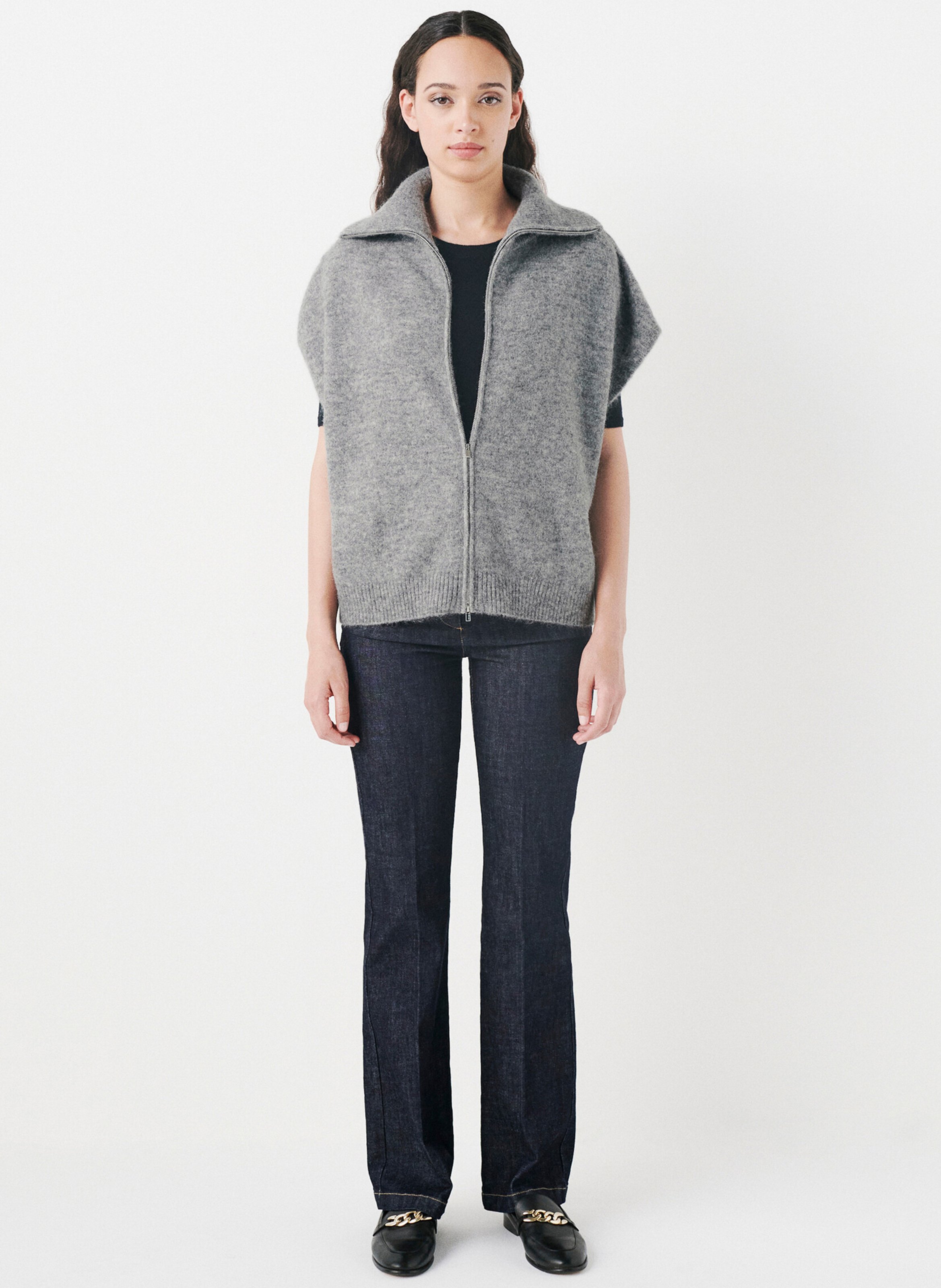 Trucker collar vest CAROLL Grey