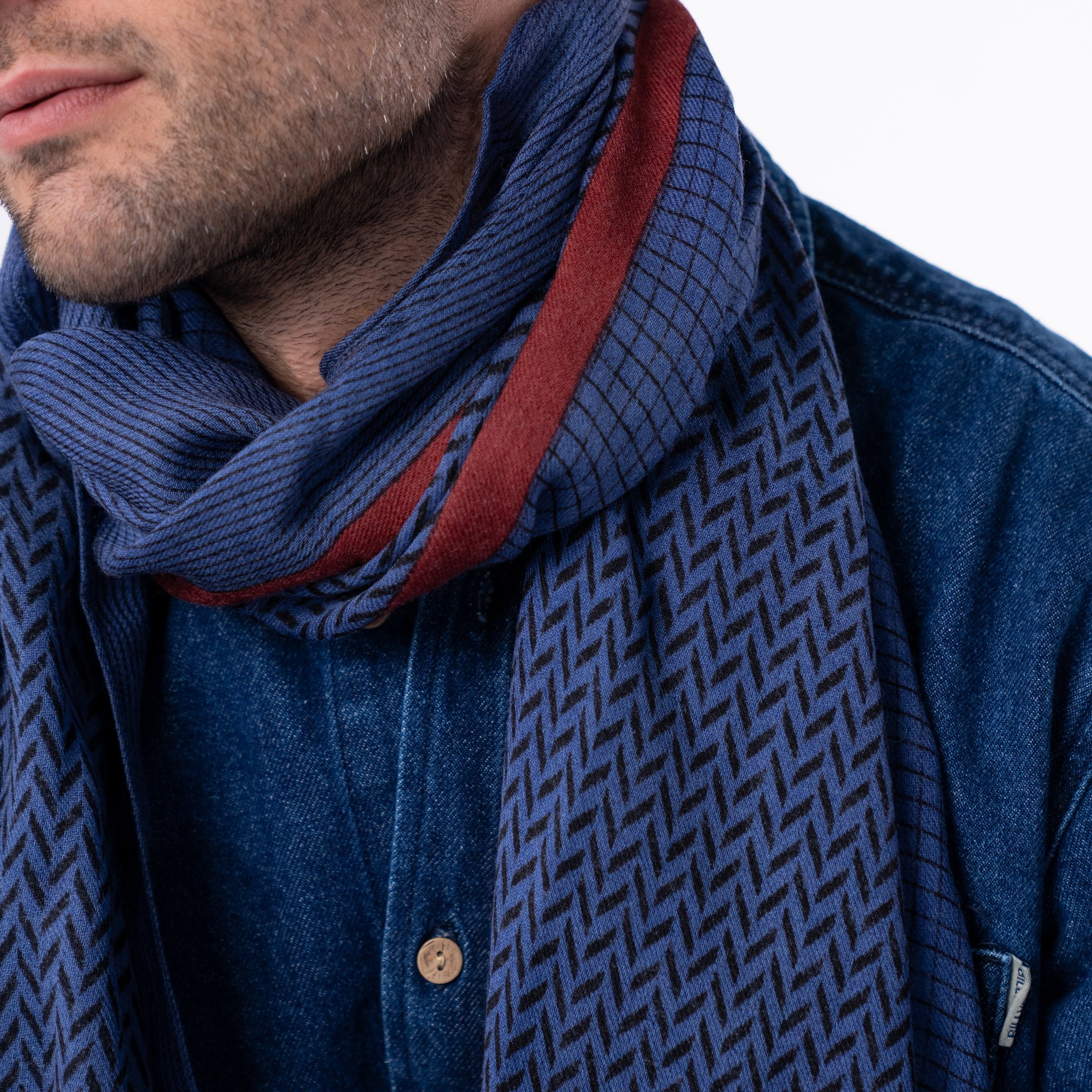Floaty wool scarf BILLYBELT Blue