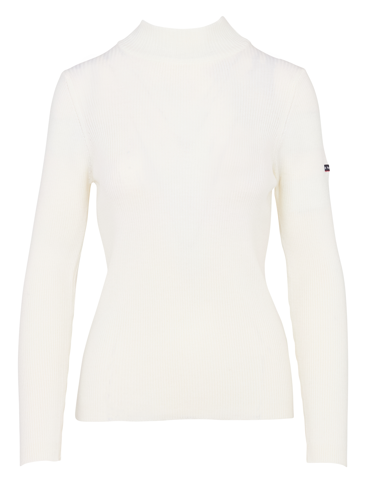 Pull col montant côtelé en laine ARMOR LUX Beige