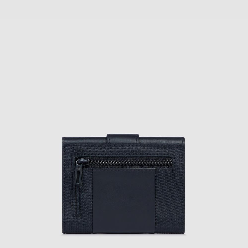 Portefeuille homme trifold à poche monnaie PIQUADRO Black