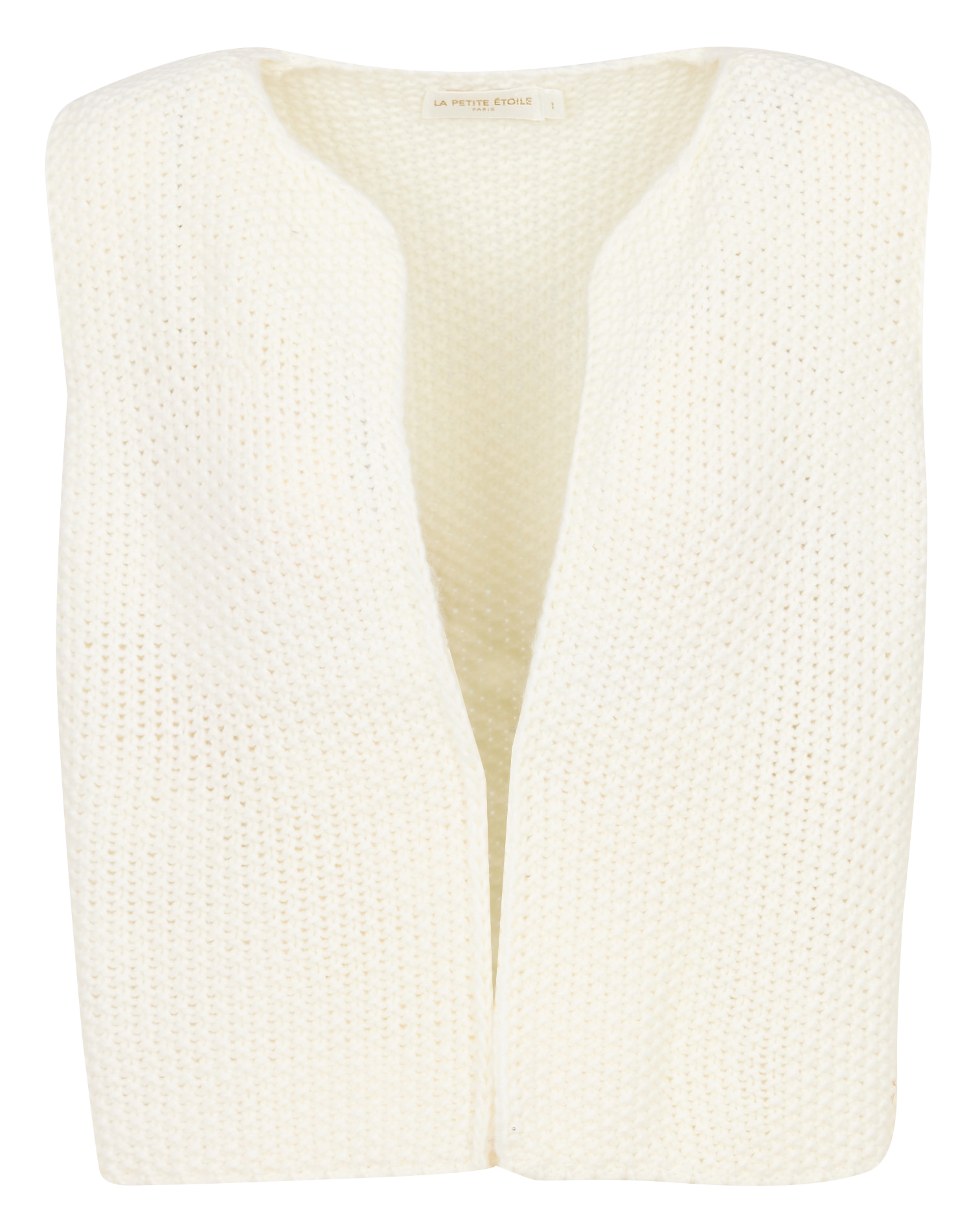 Cropped knitted sleeveless cardigan LA PETITE ETOILE White